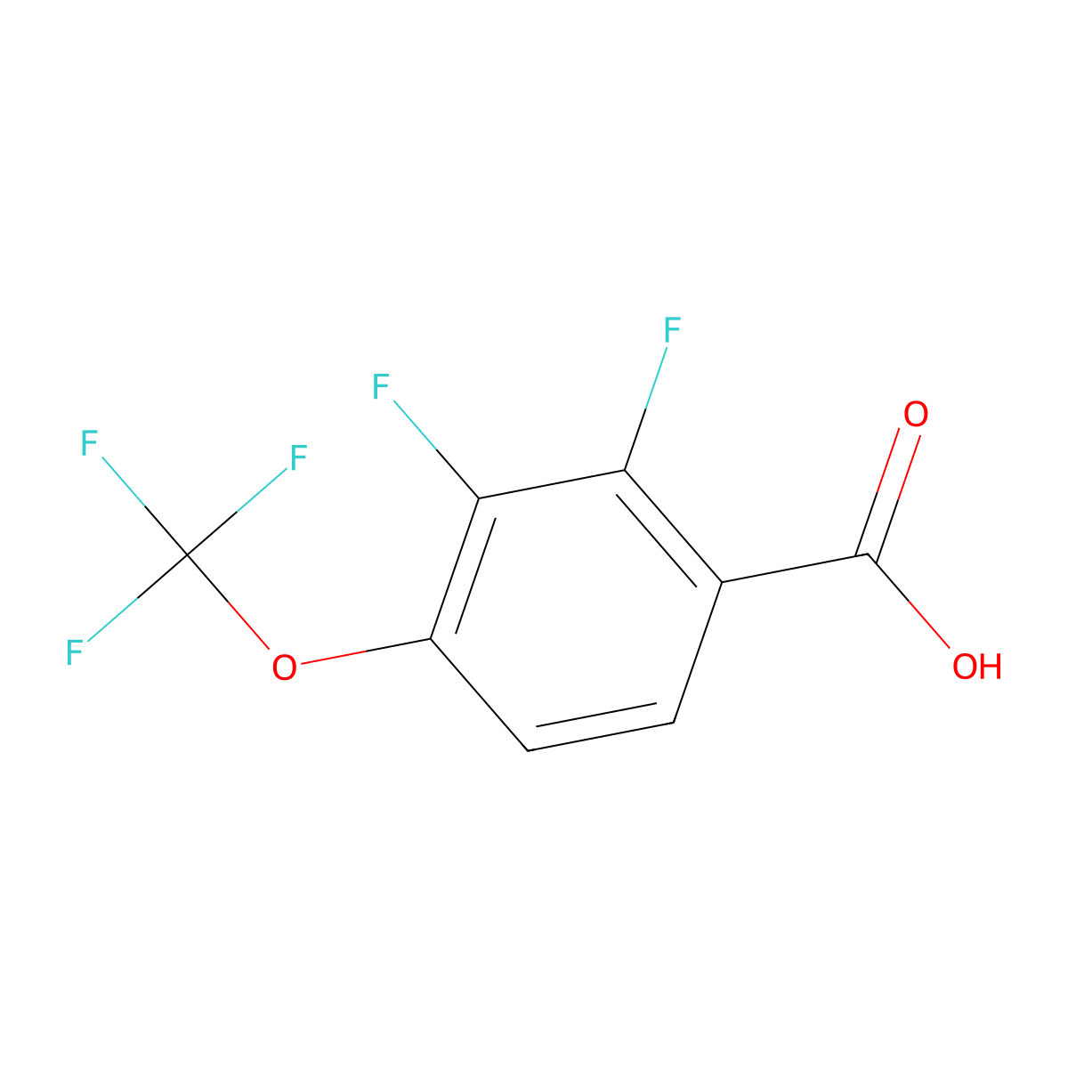 2,3-Difluoro-4-(trifluoromethoxy)benzoic acid molecular structure, CAS 1309597-49-6