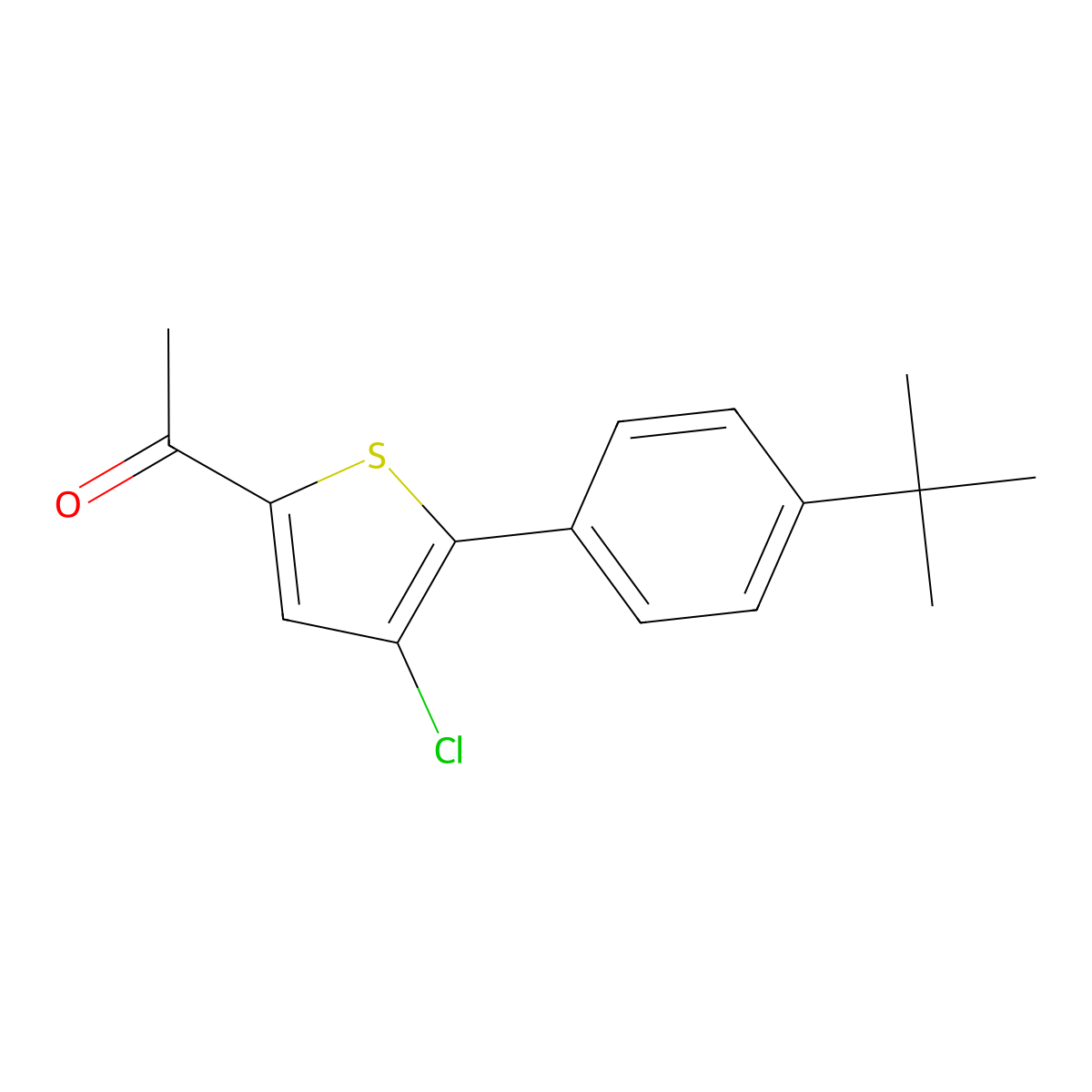1-(5-(4-(tert-Butyl)phenyl)-4-chlorothiophen-2-yl)ethan-1-one molecular structure, CAS 1309597-88-3