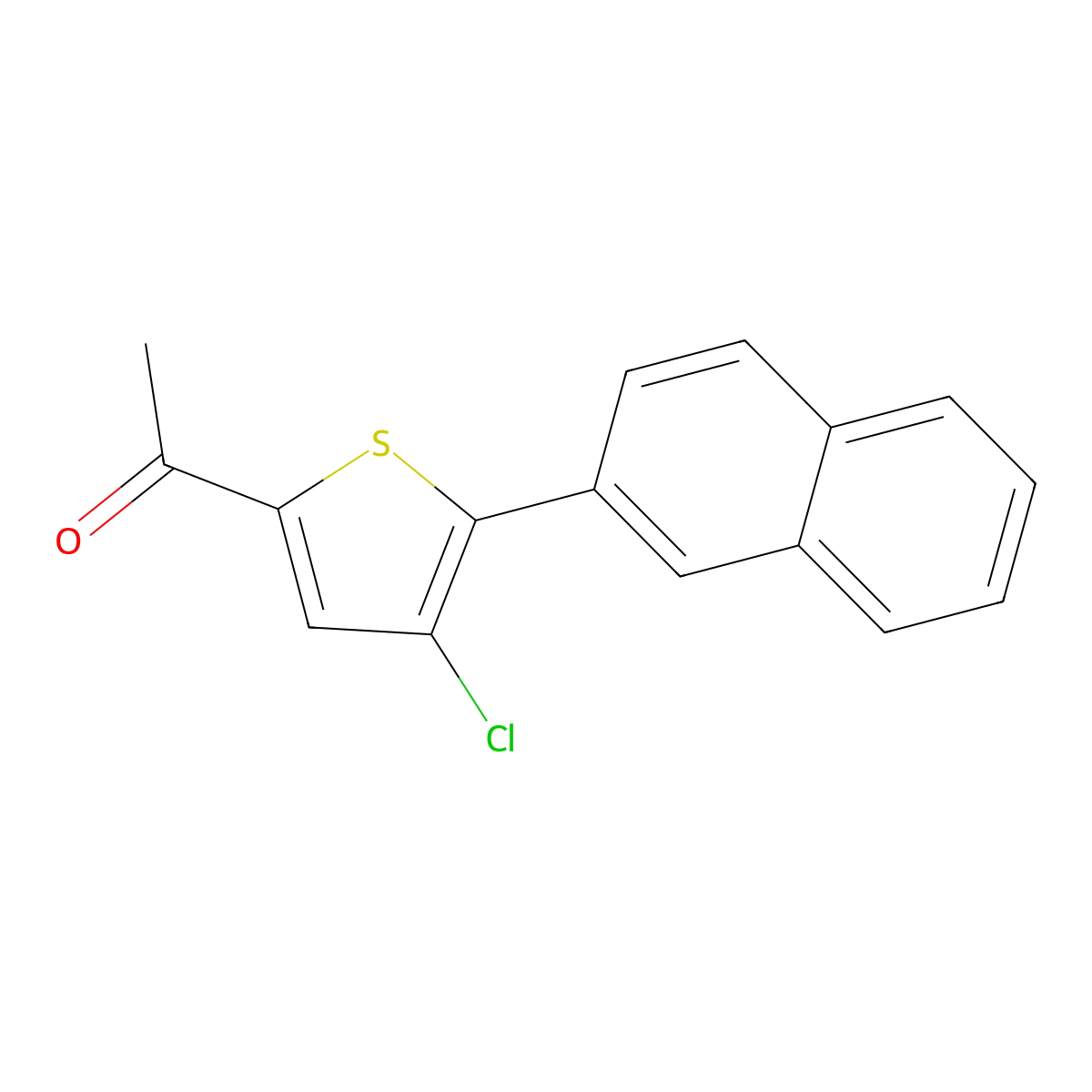 1-(4-Chloro-5-(naphthalen-2-yl)thiophen-2-yl)ethan-1-one molecular structure, CAS 1309597-90-7
