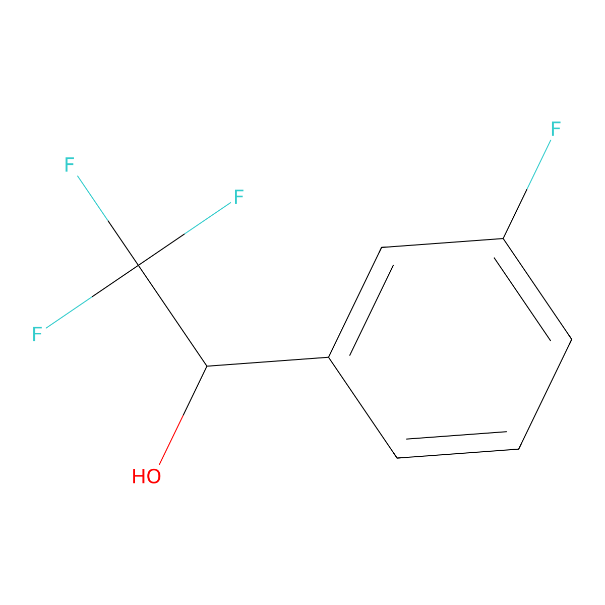 (1S)-2,2,2-trifluoro-1-(3-fluorophenyl)ethan-1-ol molecular structure, CAS 1309598-45-5
