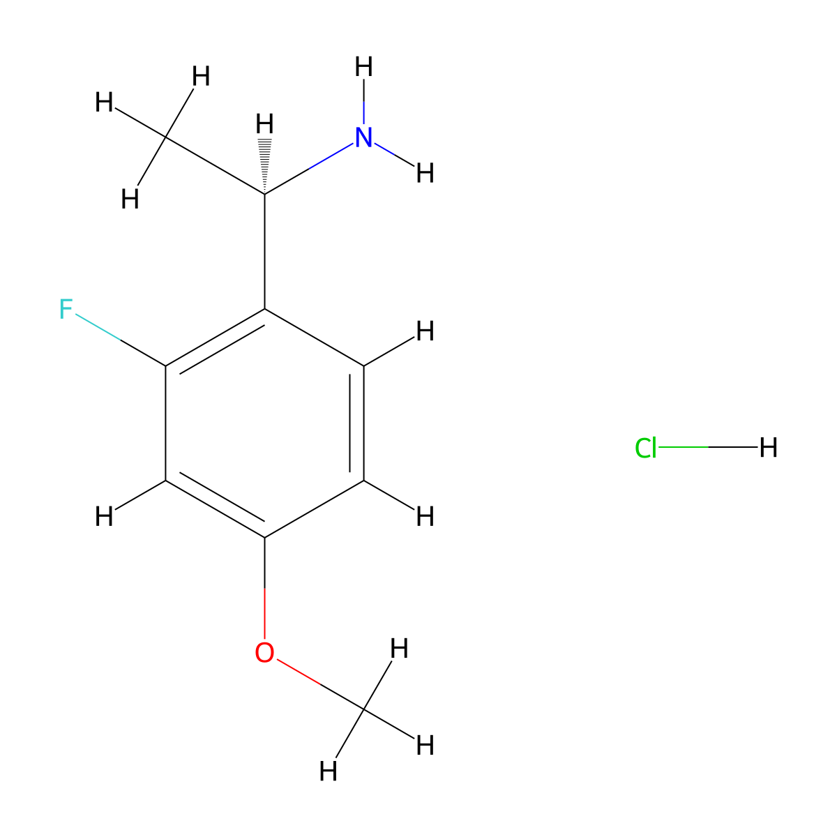 (R)-1-(2-Fluoro-4-methoxyphenyl)ethanamine hydrochloride molecular structure, CAS 1309598-55-7