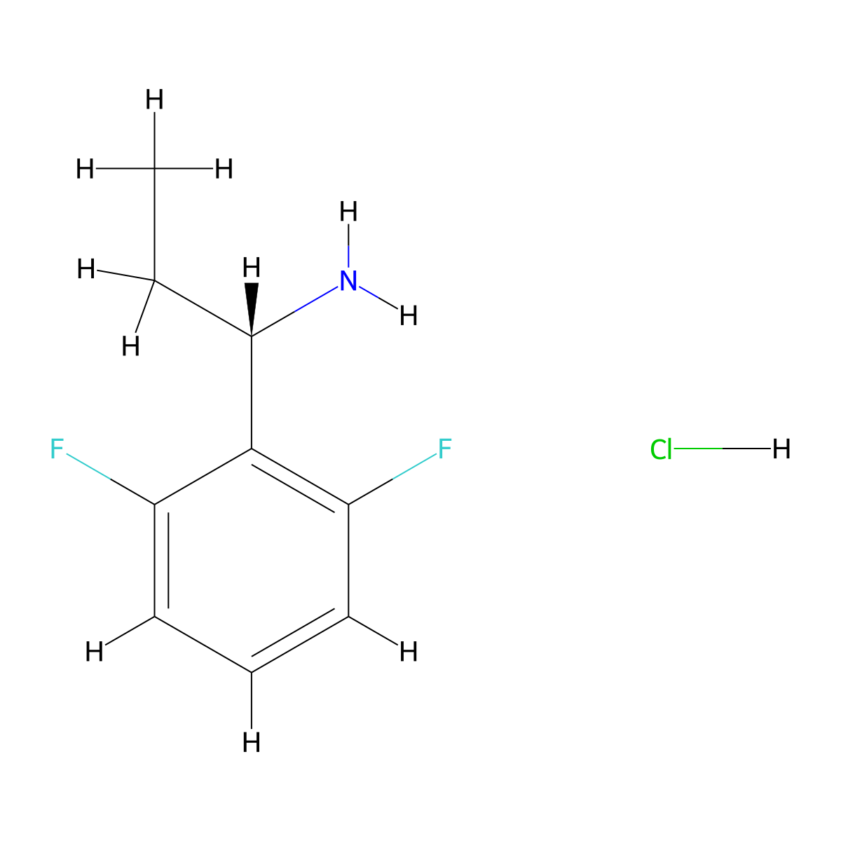 (S)-1-(2,6-Difluorophenyl)propan-1-amine hydrochloride molecular structure, CAS 1309598-60-4
