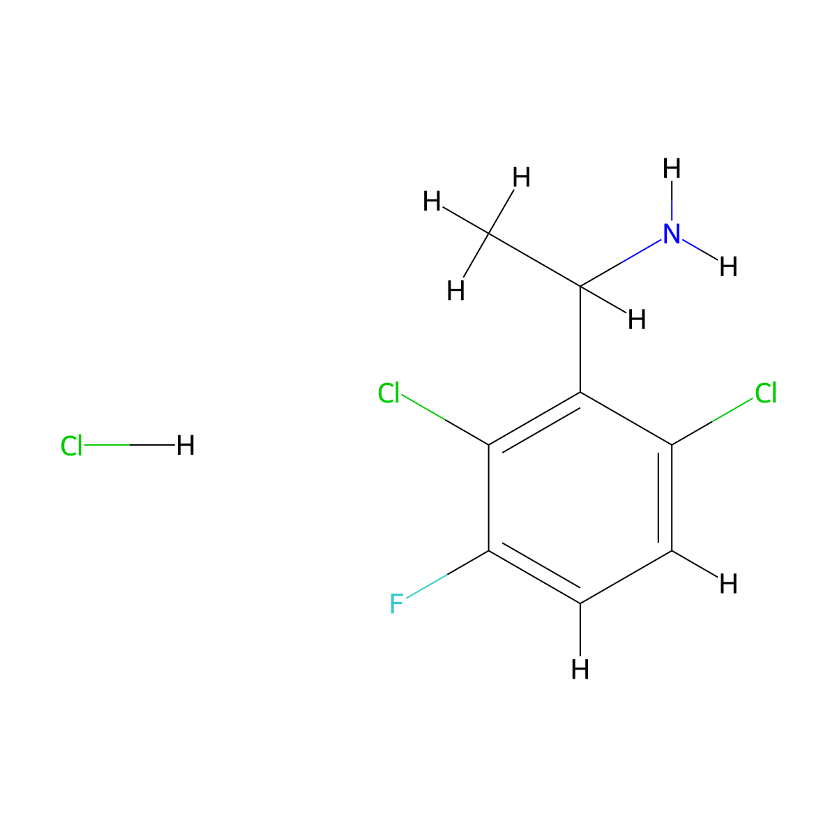 1-(2,6-Dichloro-3-fluorophenyl)ethylamine hydrochloride molecular structure, CAS 1309598-62-6