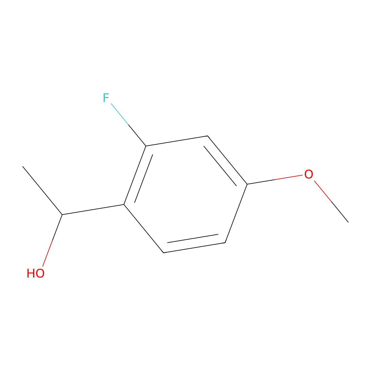 (1R)-1-(2-Fluoro-4-methoxyphenyl)ethan-1-ol molecular structure, CAS 1309598-70-6