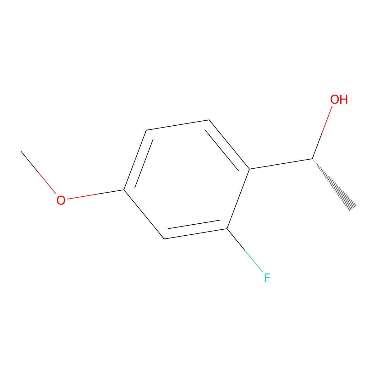 (1R)-1-(2-Fluoro-4-methoxyphenyl)ethan-1-ol molecular structure, CAS 1309598-70-6