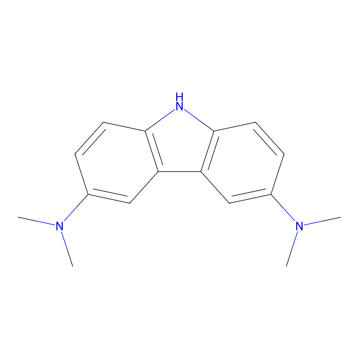N3,N3,N6,N6-Tetramethyl-9H-carbazole-3,6-diamine molecular structure, CAS 1309601-54-4
