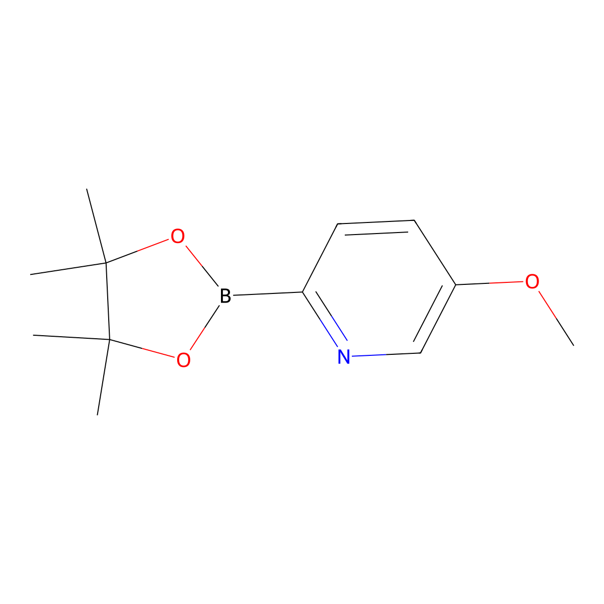 5-Methoxy-2-(4,4,5,5-tetramethyl-1,3,2-dioxaborolan-2-yl)pyridine molecular structure, CAS 1309601-77-1