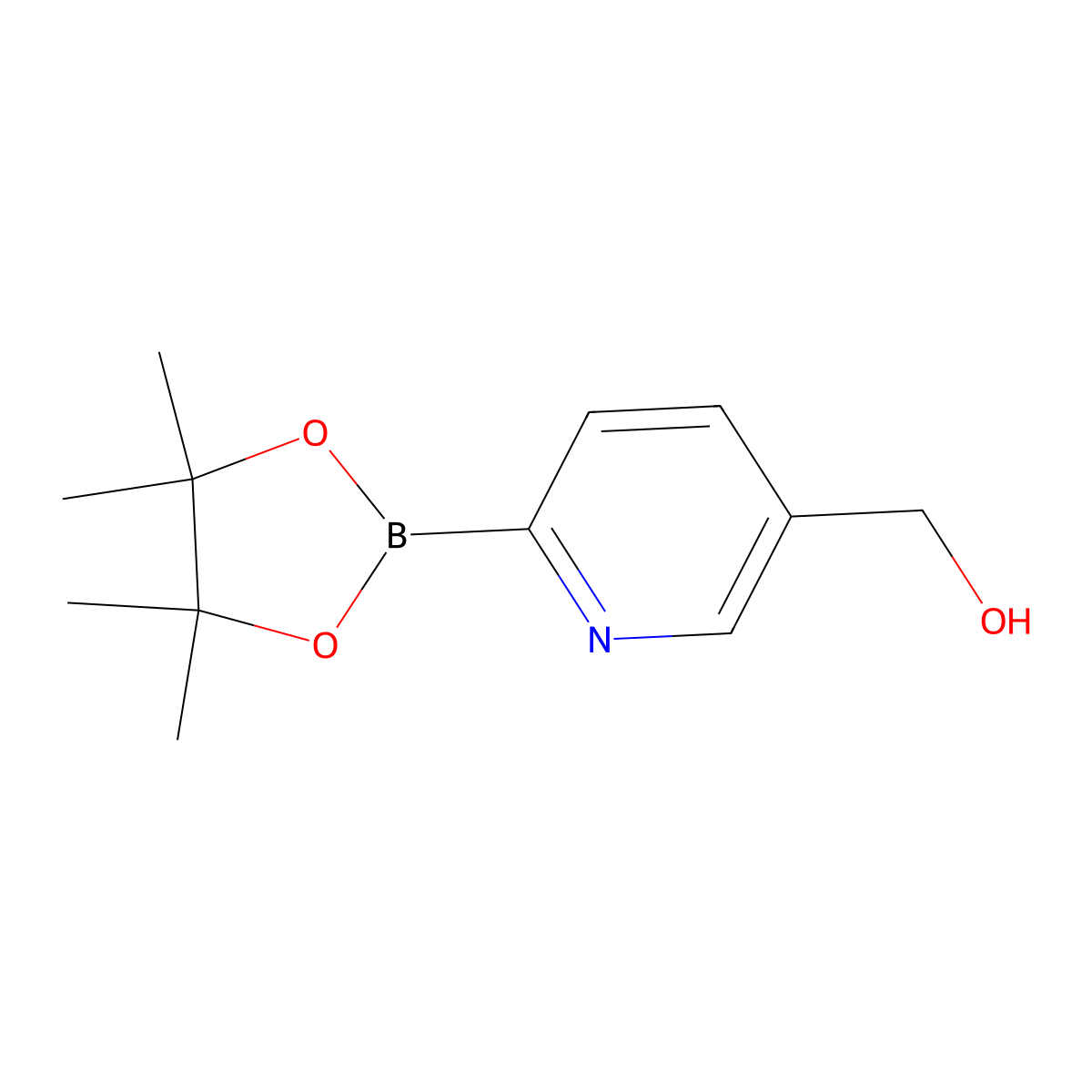 (6-(4,4,5,5-Tetramethyl-1,3,2-dioxaborolan-2-yl)pyridin-3-yl)methanol molecular structure, CAS 1309601-94-2