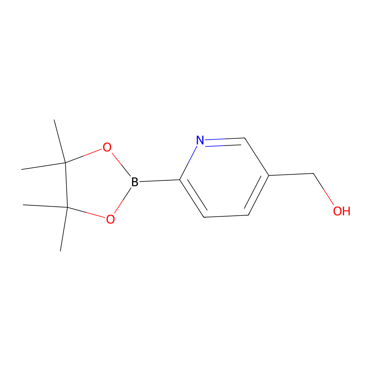 (6-(4,4,5,5-Tetramethyl-1,3,2-dioxaborolan-2-yl)pyridin-3-yl)methanol molecular structure, CAS 1309601-94-2