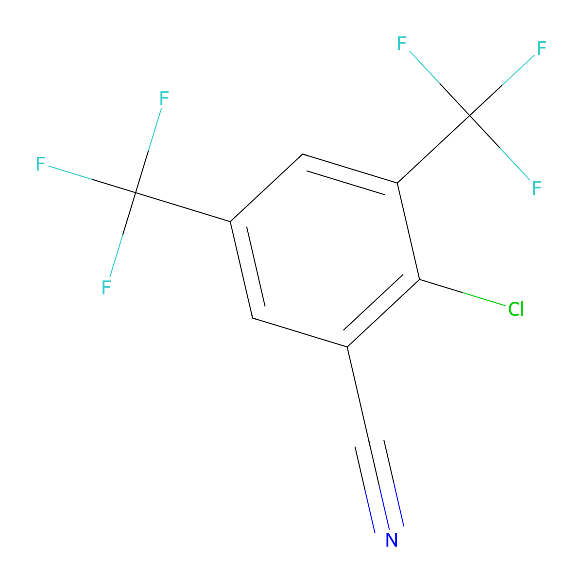 2-Chloro-3,5-bis(trifluoromethyl)benzonitrile molecular structure, CAS 1309602-03-6