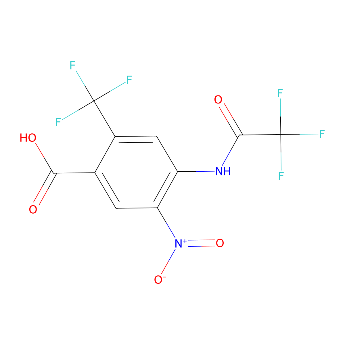 5-Nitro-4-(2,2,2-trifluoroacetamido)-2-(trifluoromethyl)benzoic acid molecular structure, CAS 1309602-22-9