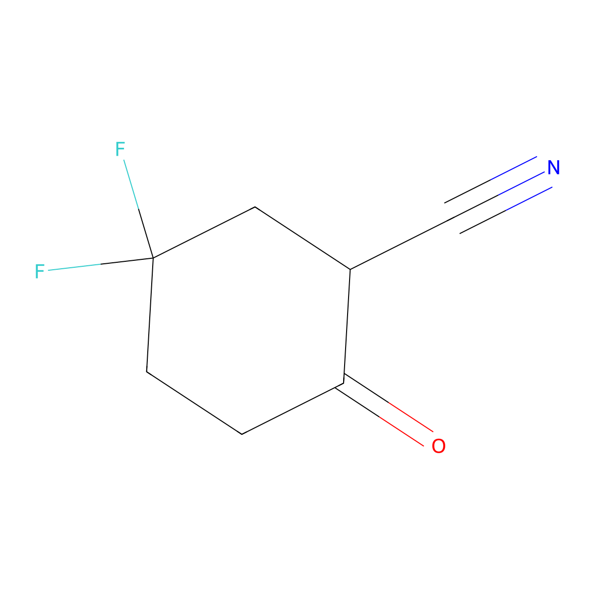 2-Cyano-4,4-difluorocyclohexanone molecular structure, CAS 1309602-28-5