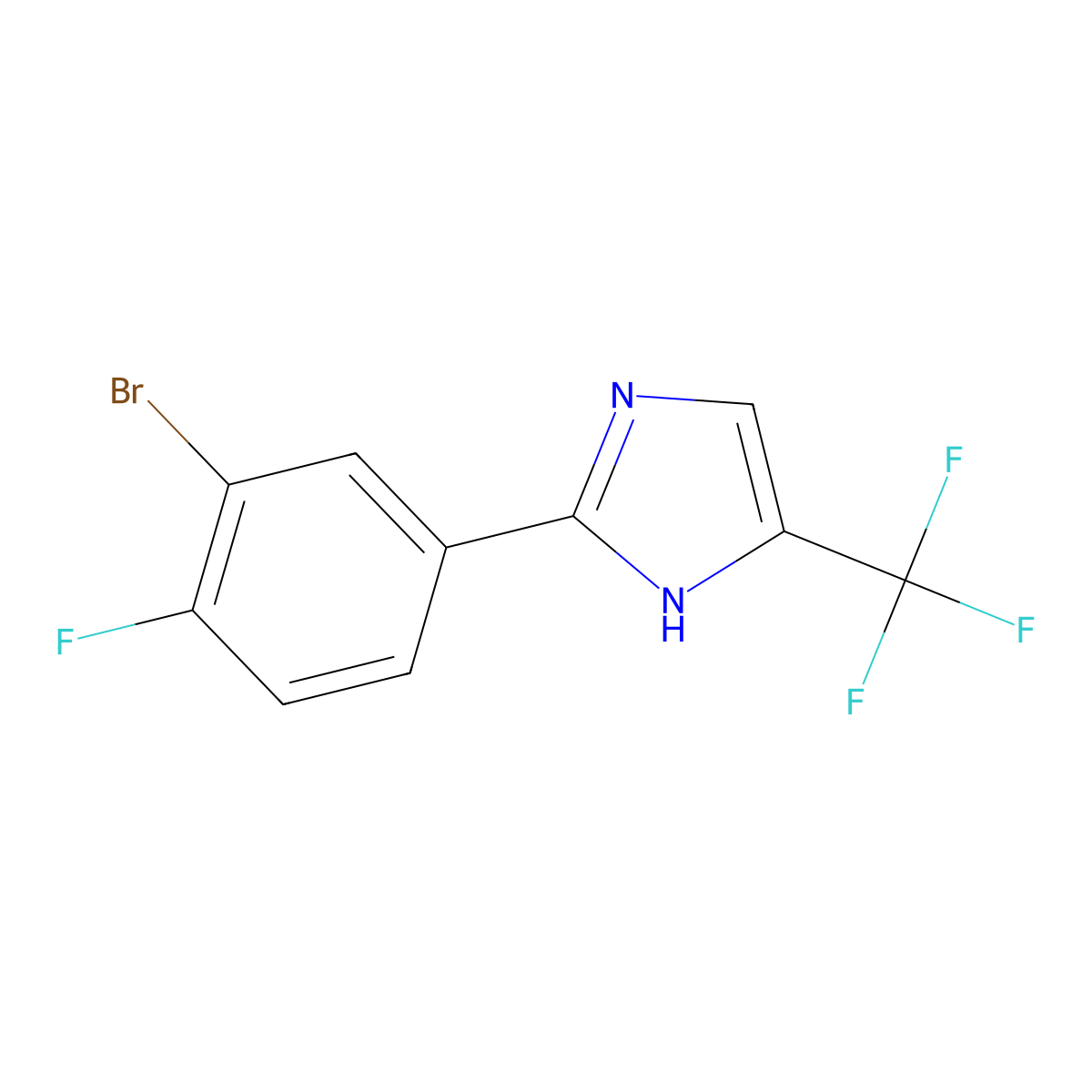 2-(3-Bromo-4-fluorophenyl)-4-(trifluoromethyl)-1H-imidazole molecular structure, CAS 1309602-29-6