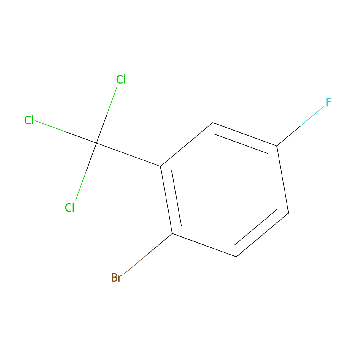 1-Bromo-4-fluoro-2-(trichloromethyl)benzene molecular structure, CAS 1309602-51-4
