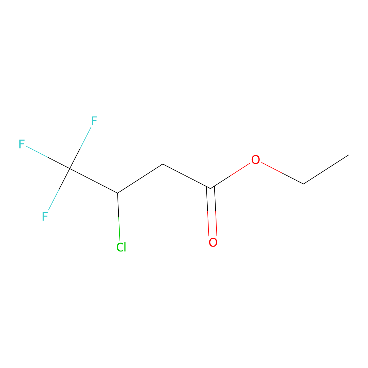 Ethyl 3-chloro-4,4,4-trifluorobutyrate molecular structure, CAS 1309602-63-8
