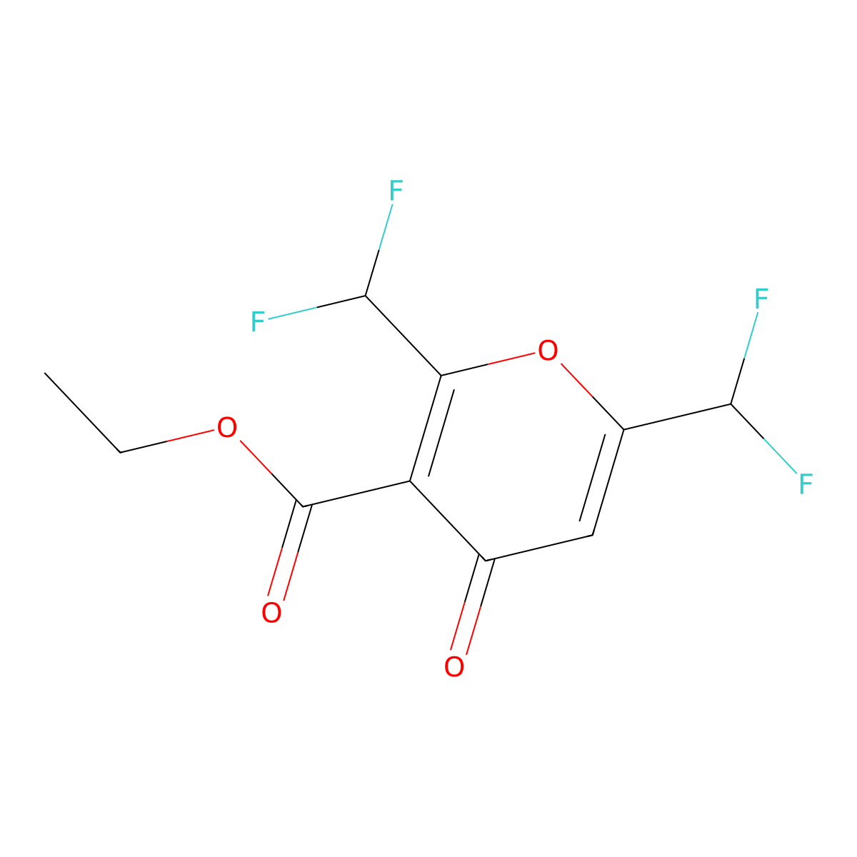 3-Carbethoxy-2,6-bis(difluoromethyl)-4H-pyran-4-one molecular structure, CAS 1309602-66-1