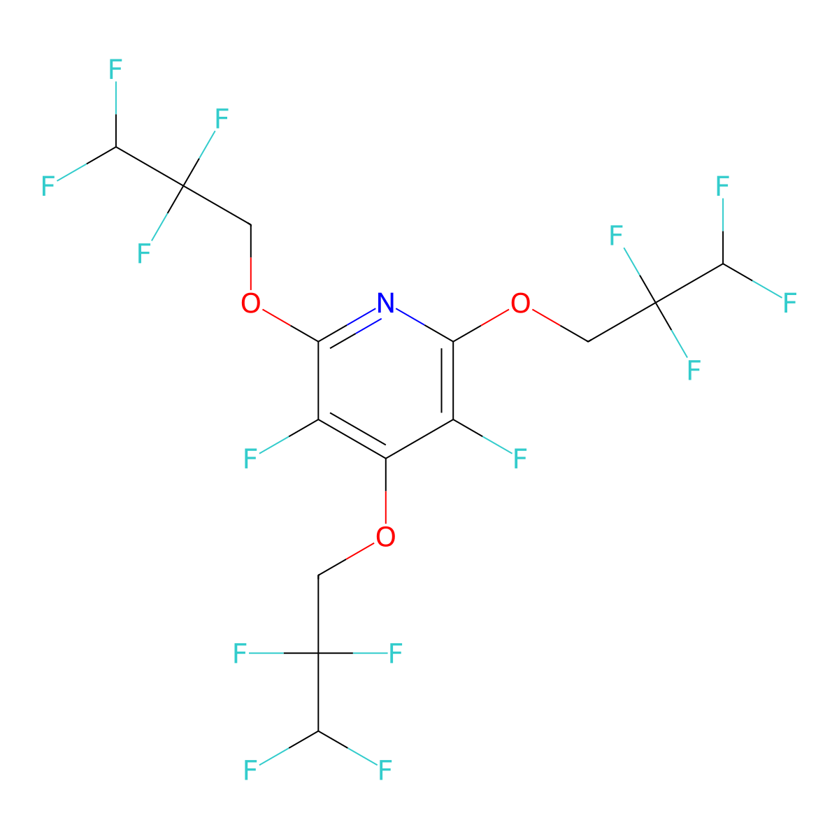 3,5-Difluoro-2,4,6-tris(2,2,3,3-tetrafluoropropoxy)pyridine molecular structure, CAS 1309602-69-4