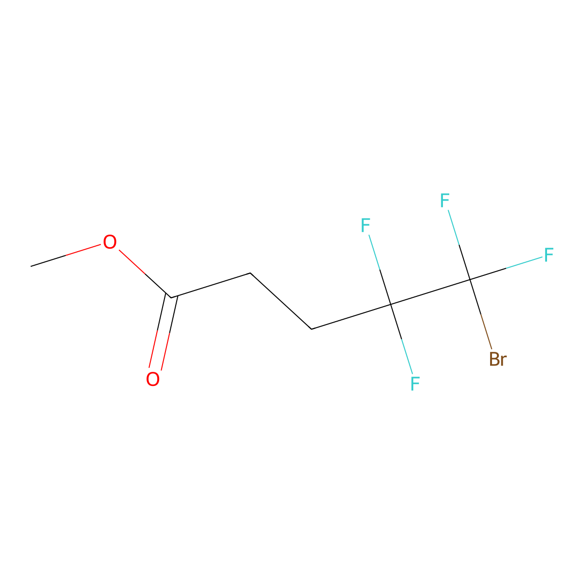 Methyl 5-bromo-4,4,5,5-tetrafluoropentanoate molecular structure, CAS 1309602-78-5