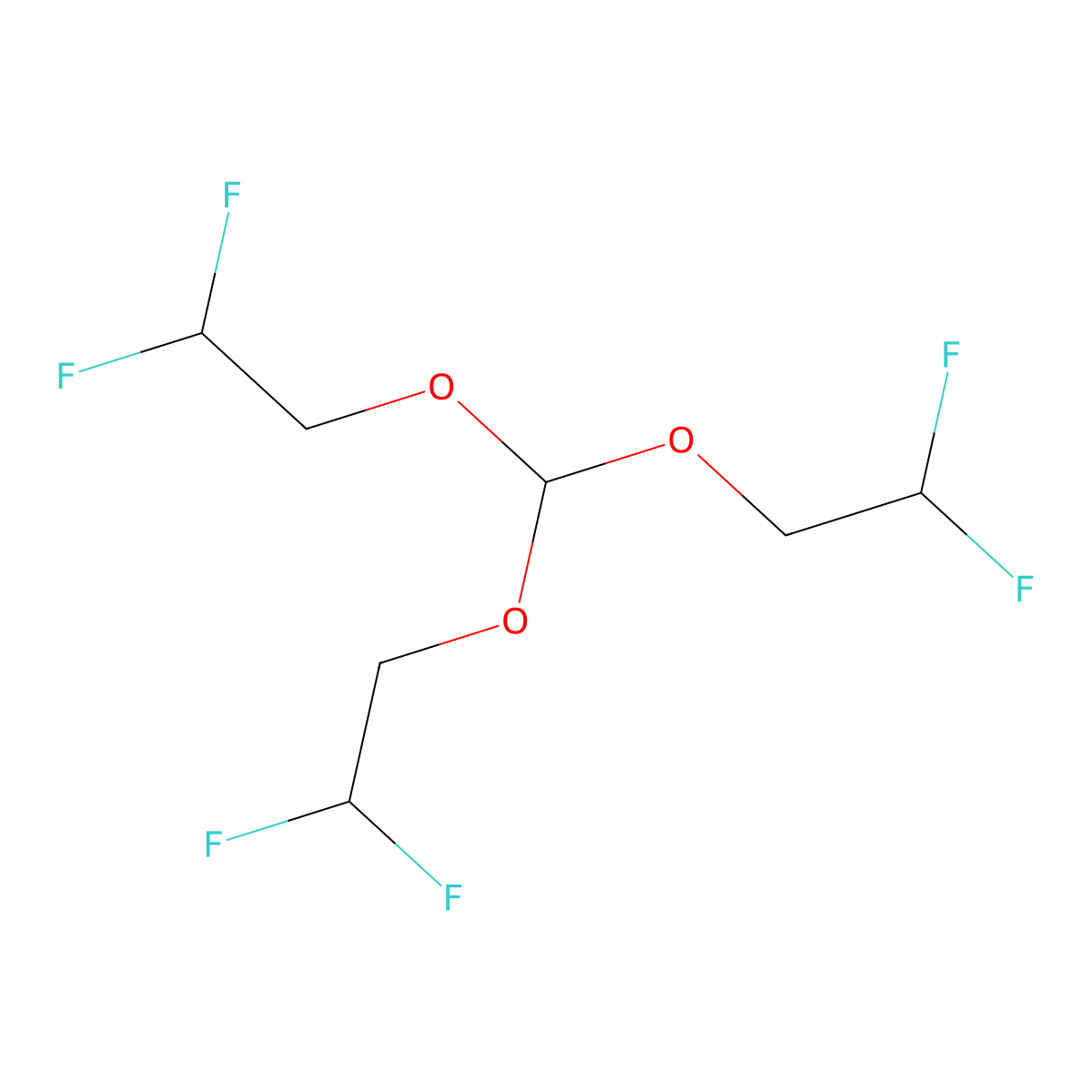 2-[Bis(2,2-difluoroethoxy)methoxy]-1,1-difluoroethane molecular structure, CAS 1309602-80-9