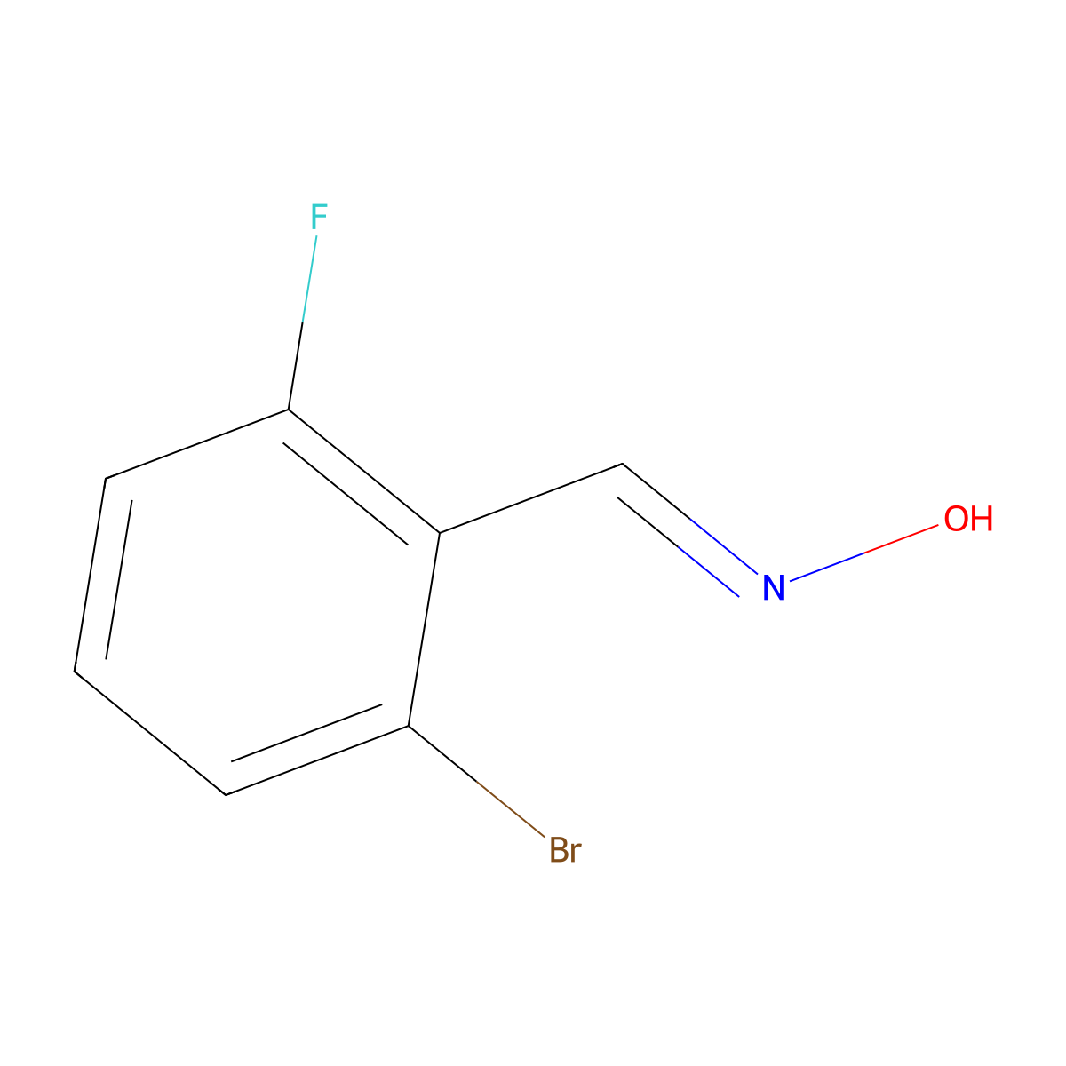 2-Bromo-6-fluorobenzaldehyde oxime molecular structure, CAS 1309606-36-7