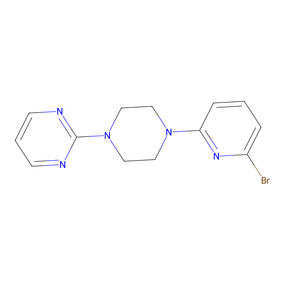 2-(4-(6-Bromopyridin-2-yl)piperazin-1-yl)pyrimidine molecular structure, CAS 1309609-39-9