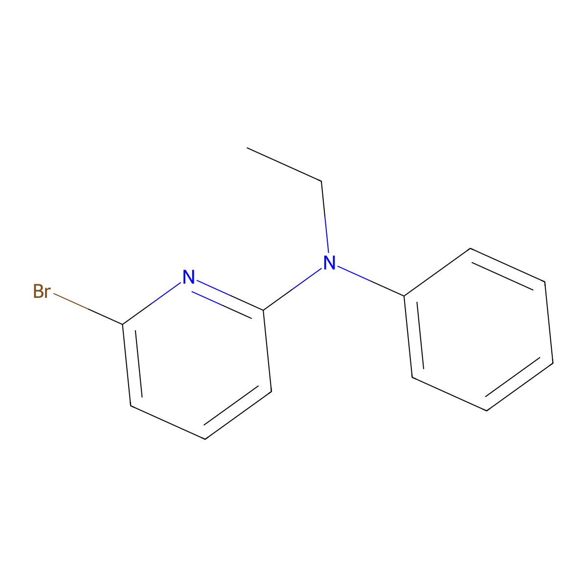 6-bromo-N-ethyl-N-phenylpyridin-2-amine molecular structure, CAS 1309609-43-5