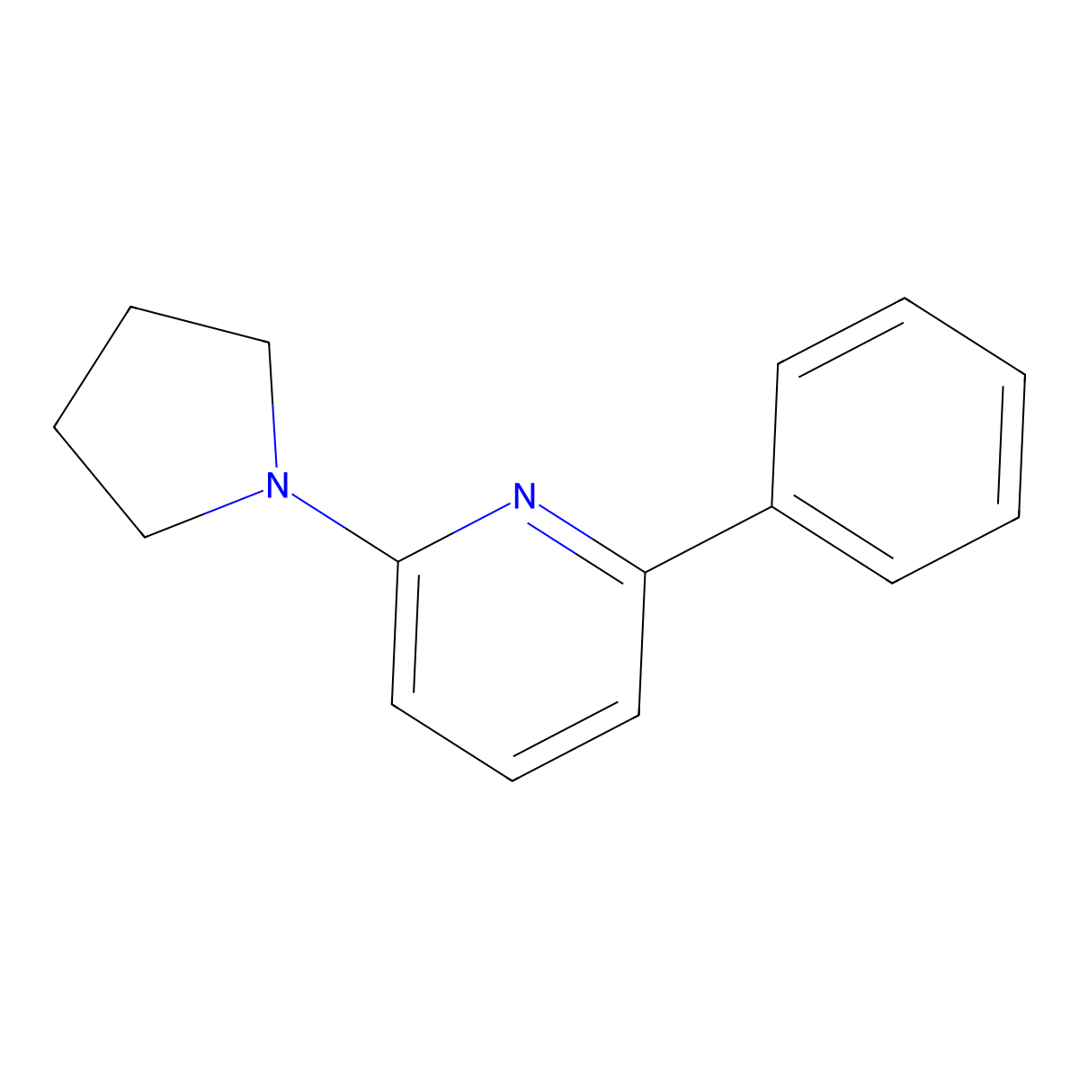 2-Phenyl-6-(1-pyrrolidinyl)pyridine molecular structure, CAS 1309609-48-0