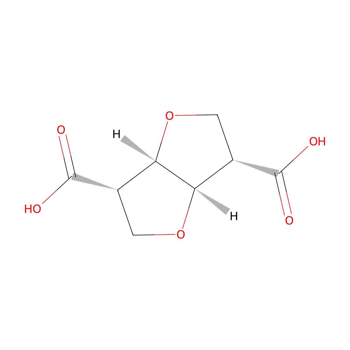 (3S,3aR,6S,6aR)-Hexahydrofuro[3,2-b]furan-3,6-dicarboxylic acid molecular structure, CAS 1309611-88-8