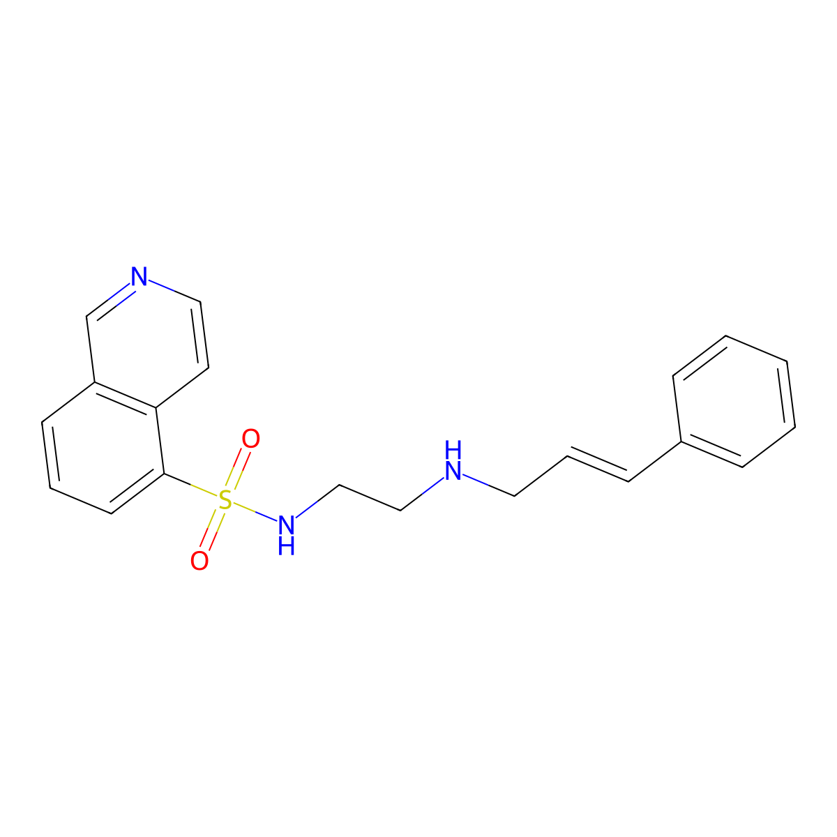 5-Isoquinolinesulfonamide, N-[2-[(3-phenyl-2-propenyl)amino]ethyl]- molecular structure, CAS 130964-40-8