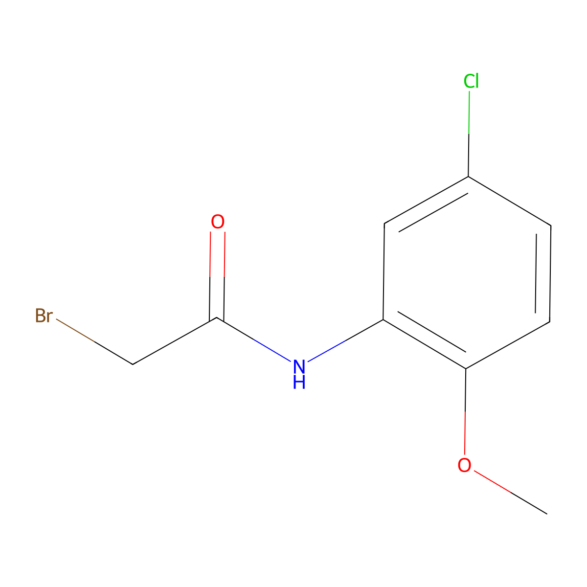 2-bromo-N-(5-chloro-2-methoxyphenyl)acetamide molecular structure, CAS 130965-95-6