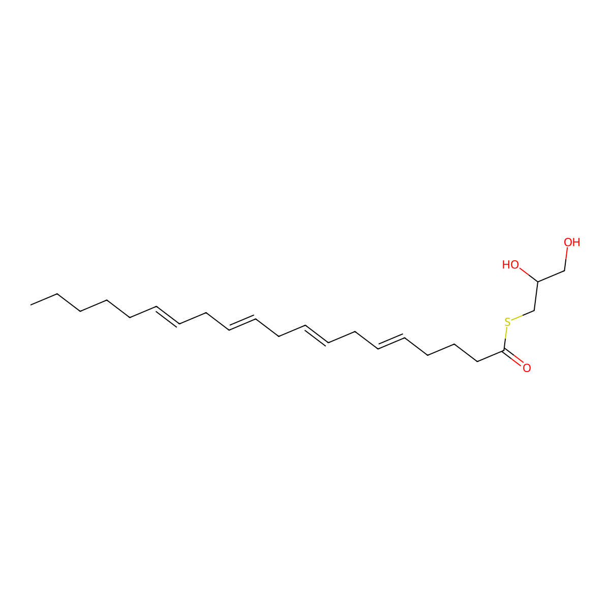 S-(2,3-dihydroxypropyl) icosa-5,8,11,14-tetraenethioate molecular structure, CAS 1309664-54-7