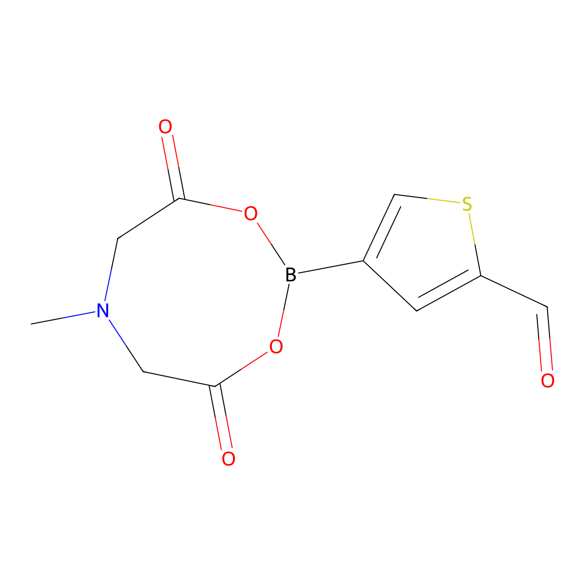 4-(6-Methyl-4,8-dioxo-1,3,6,2-dioxazaborocan-2-yl)thiophene-2-carbaldehyde molecular structure, CAS 1309676-48-9