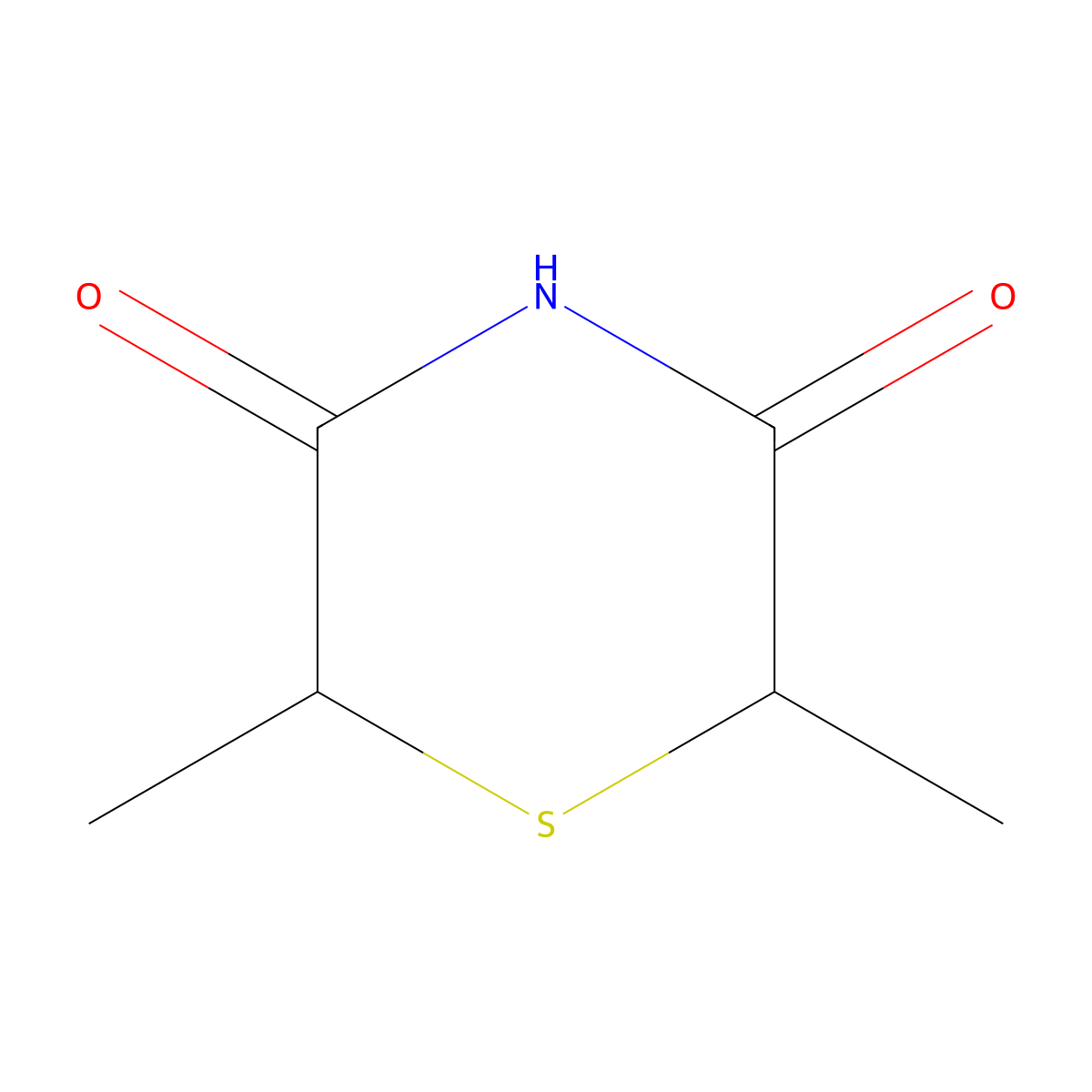 2,6-Dimethylthiomorpholine-3,5-dione molecular structure, CAS 130968-48-8