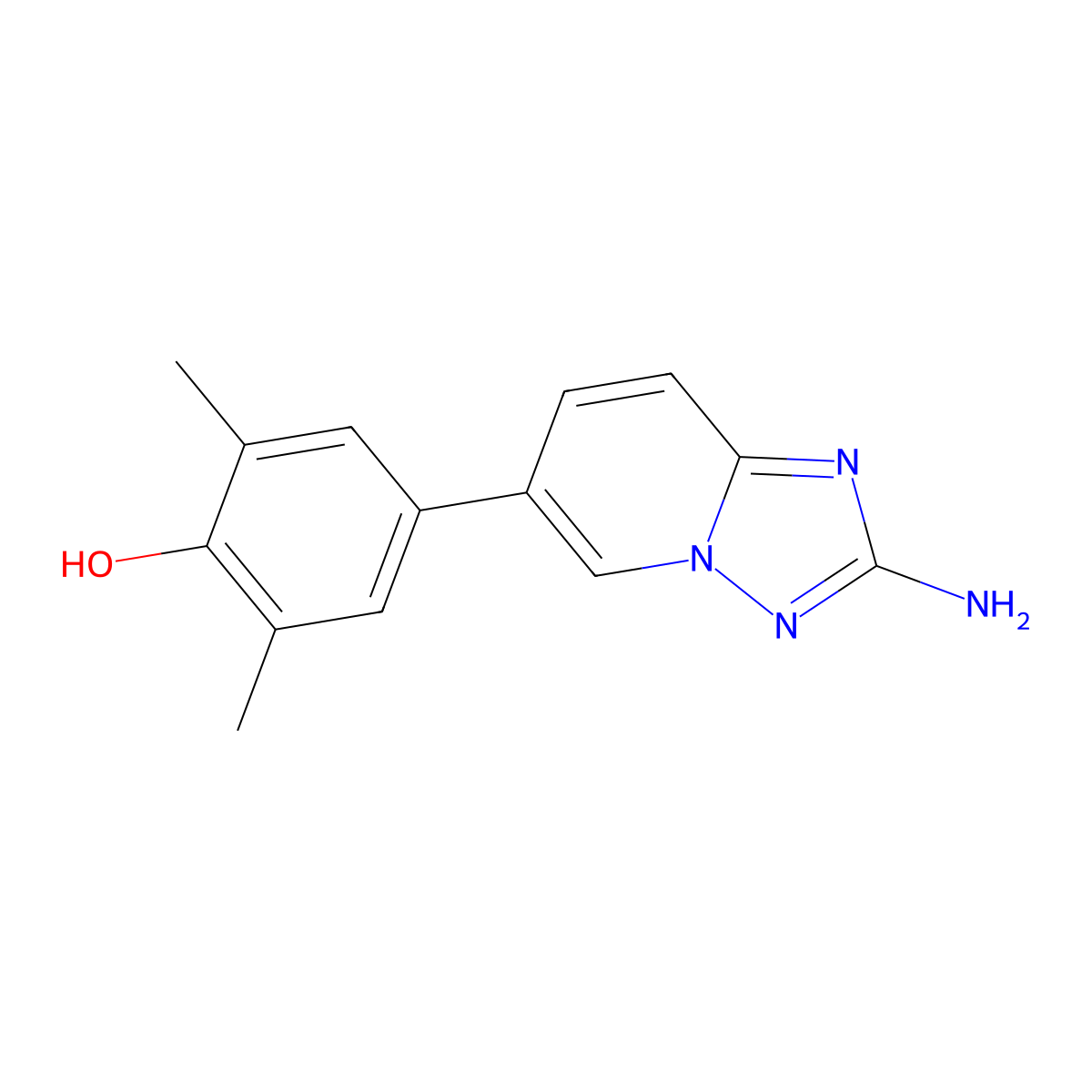 4-(2-Amino-[1,2,4]triazolo[1,5-a]pyridin-6-yl)-2,6-dimethylphenol molecular structure, CAS 1309682-18-5