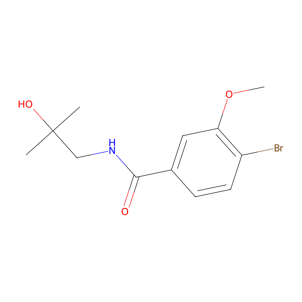 4-bromo-N-(2-hydroxy-2-methylpropyl)-3-methoxybenzamide molecular structure, CAS 1309682-37-8