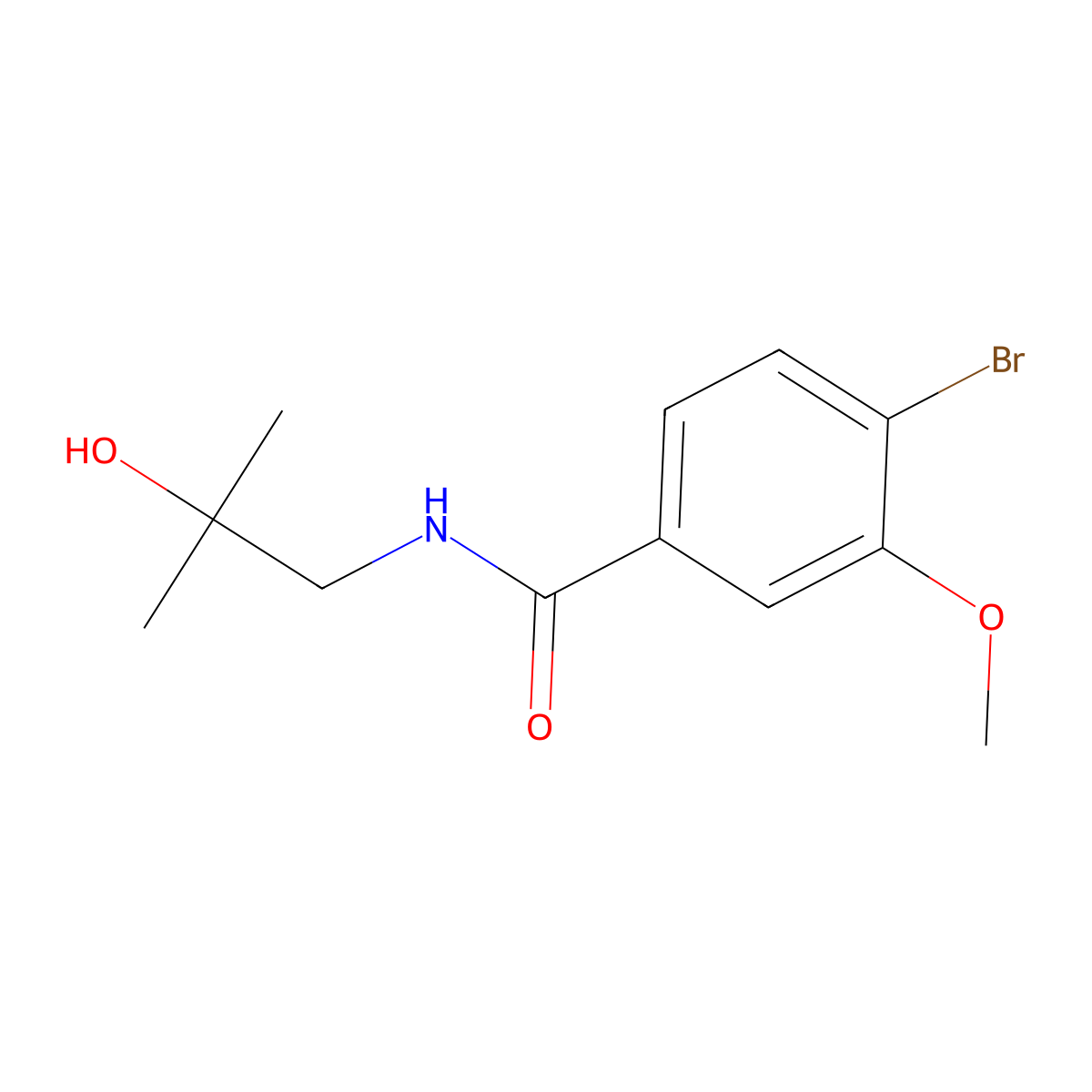 4-bromo-N-(2-hydroxy-2-methylpropyl)-3-methoxybenzamide molecular structure, CAS 1309682-37-8