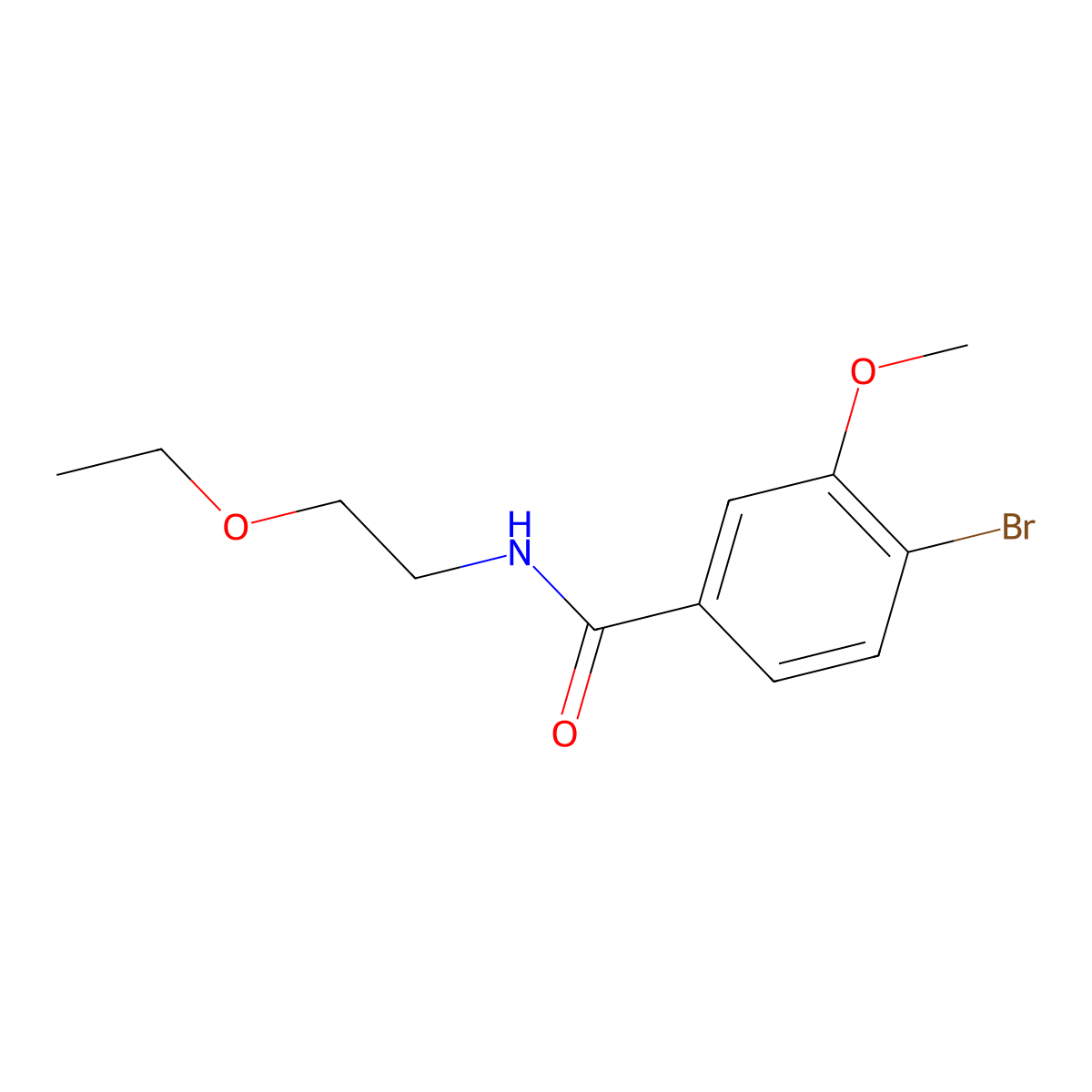 4-bromo-N-(2-ethoxyethyl)-3-methoxybenzamide molecular structure, CAS 1309682-39-0