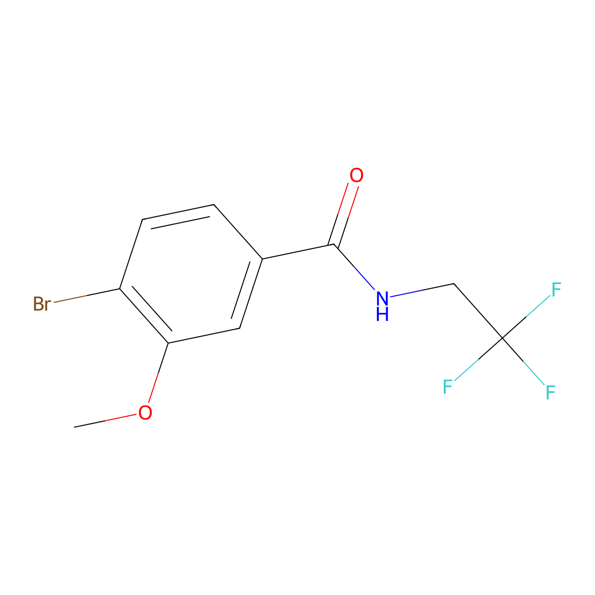 4-bromo-3-methoxy-N-(2,2,2-trifluoroethyl)benzamide molecular structure, CAS 1309682-43-6