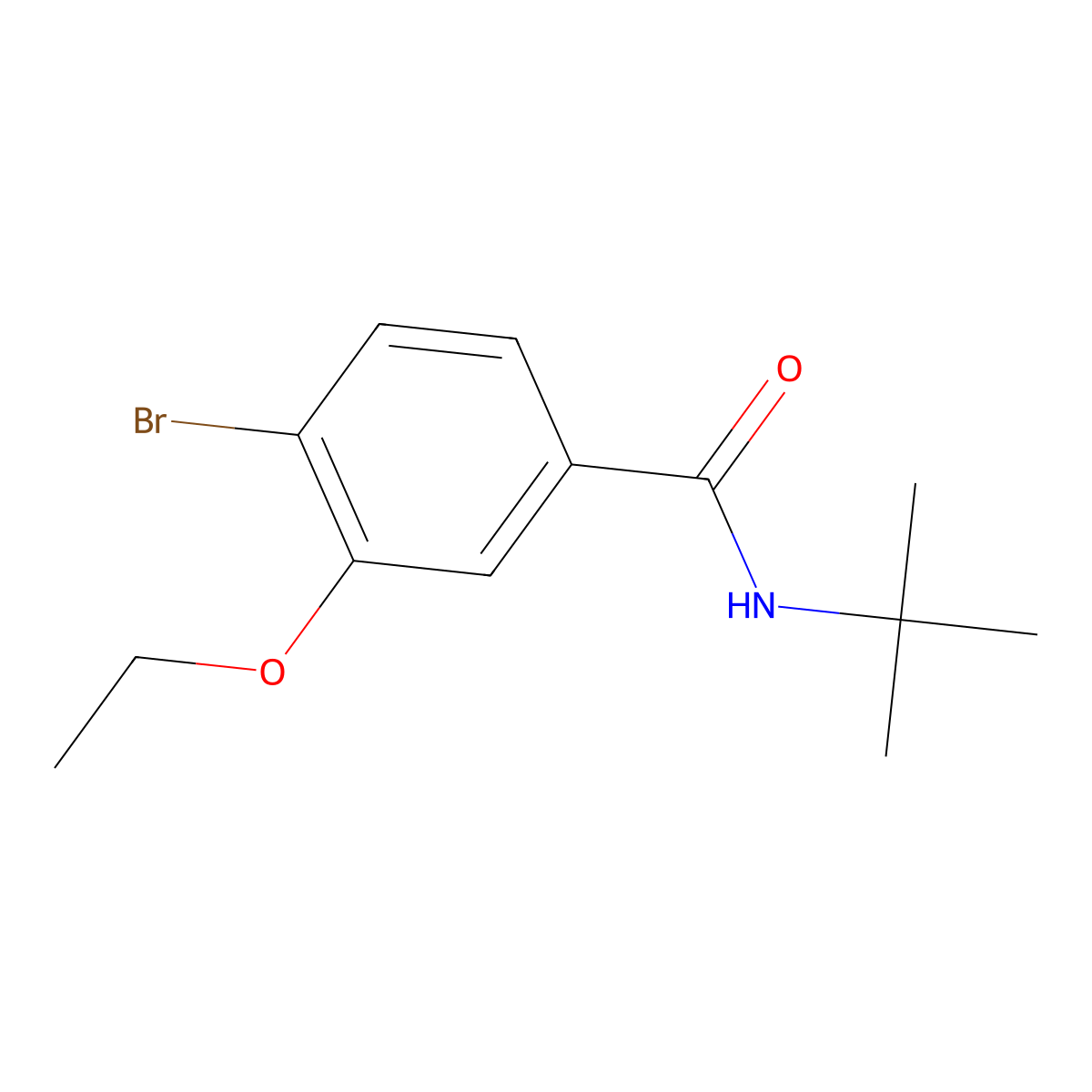 4-bromo-N-tert-butyl-3-ethoxybenzamide molecular structure, CAS 1309682-45-8