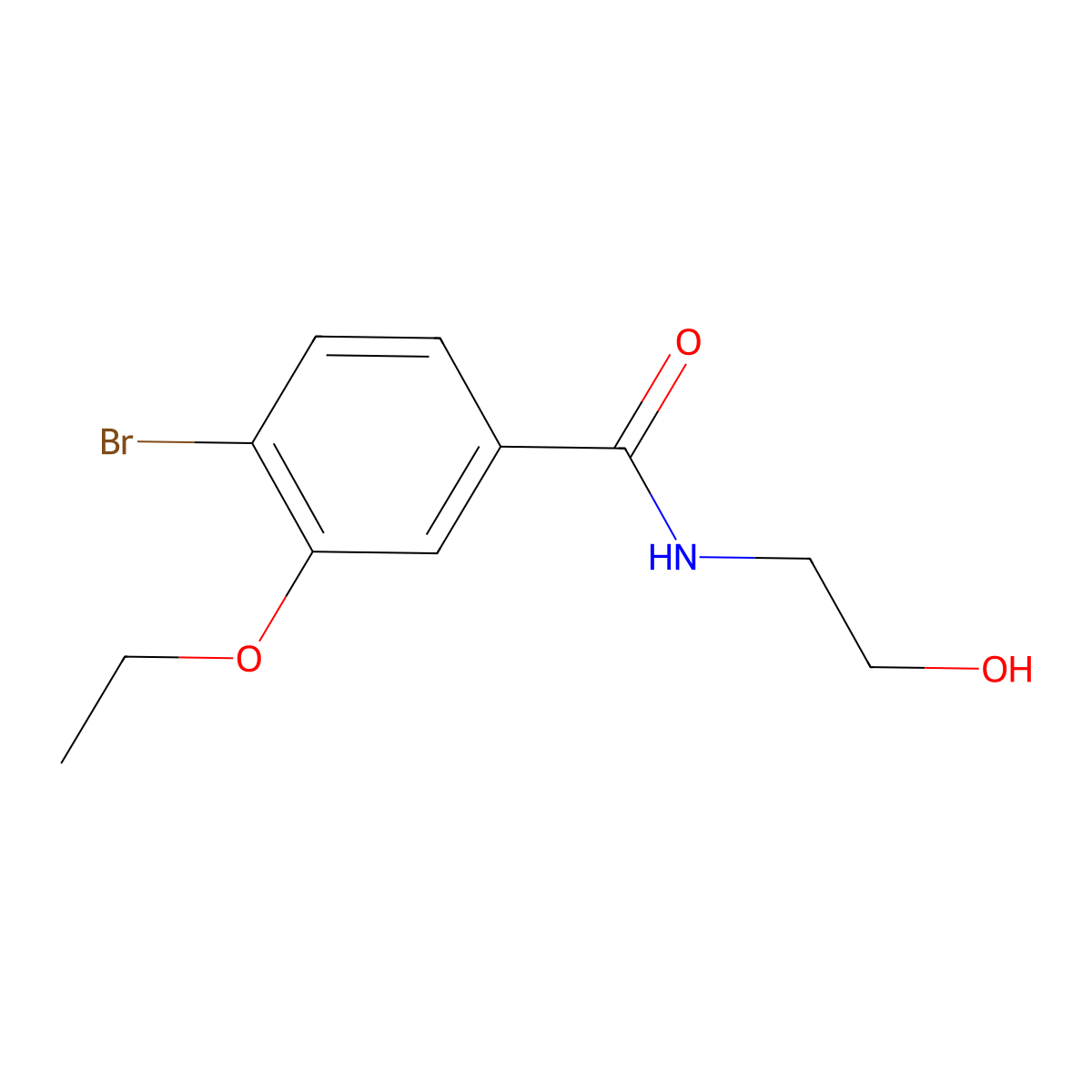 4-bromo-3-ethoxy-N-(2-hydroxyethyl)benzamide molecular structure, CAS 1309682-47-0