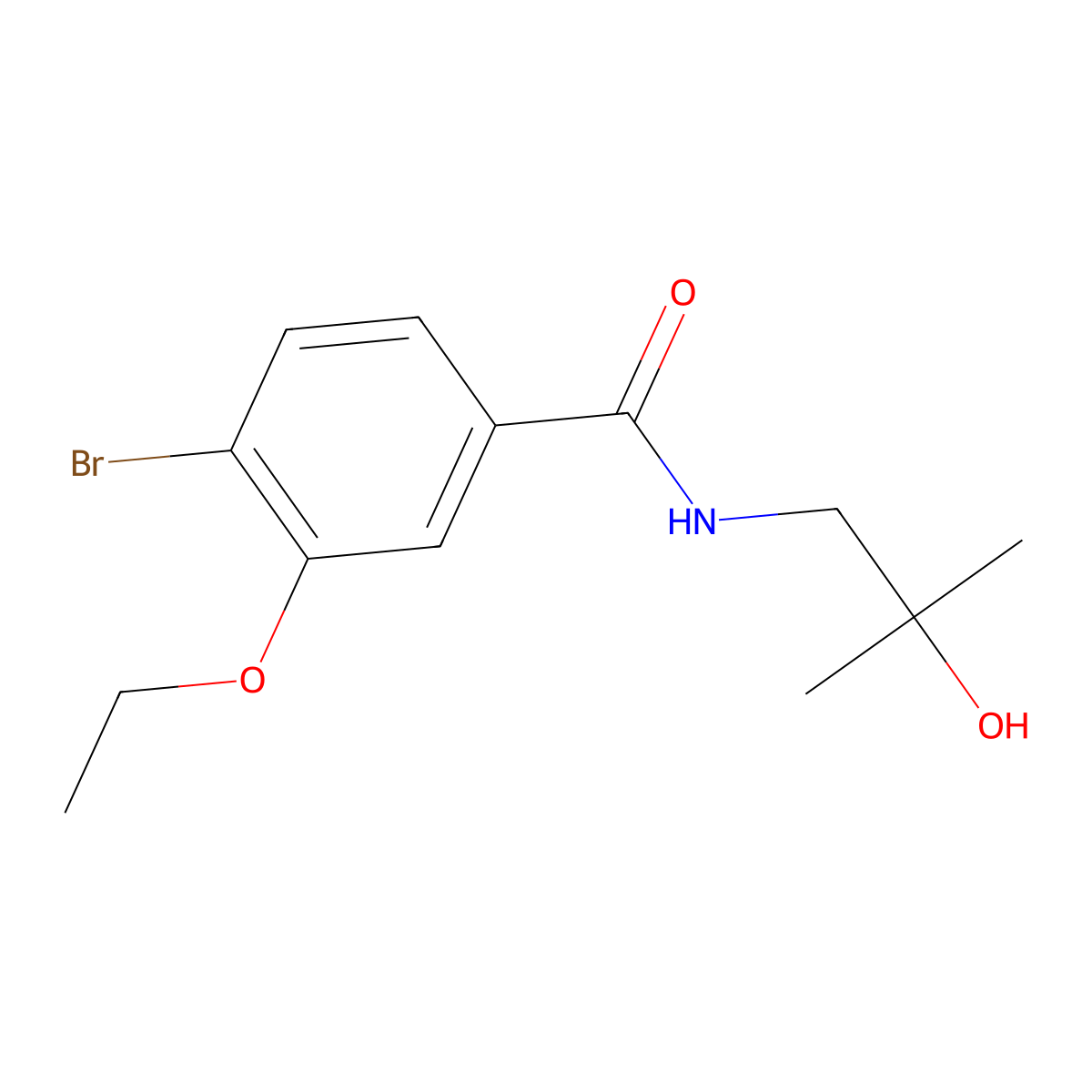 4-bromo-3-ethoxy-N-(2-hydroxy-2-methylpropyl)benzamide molecular structure, CAS 1309682-48-1