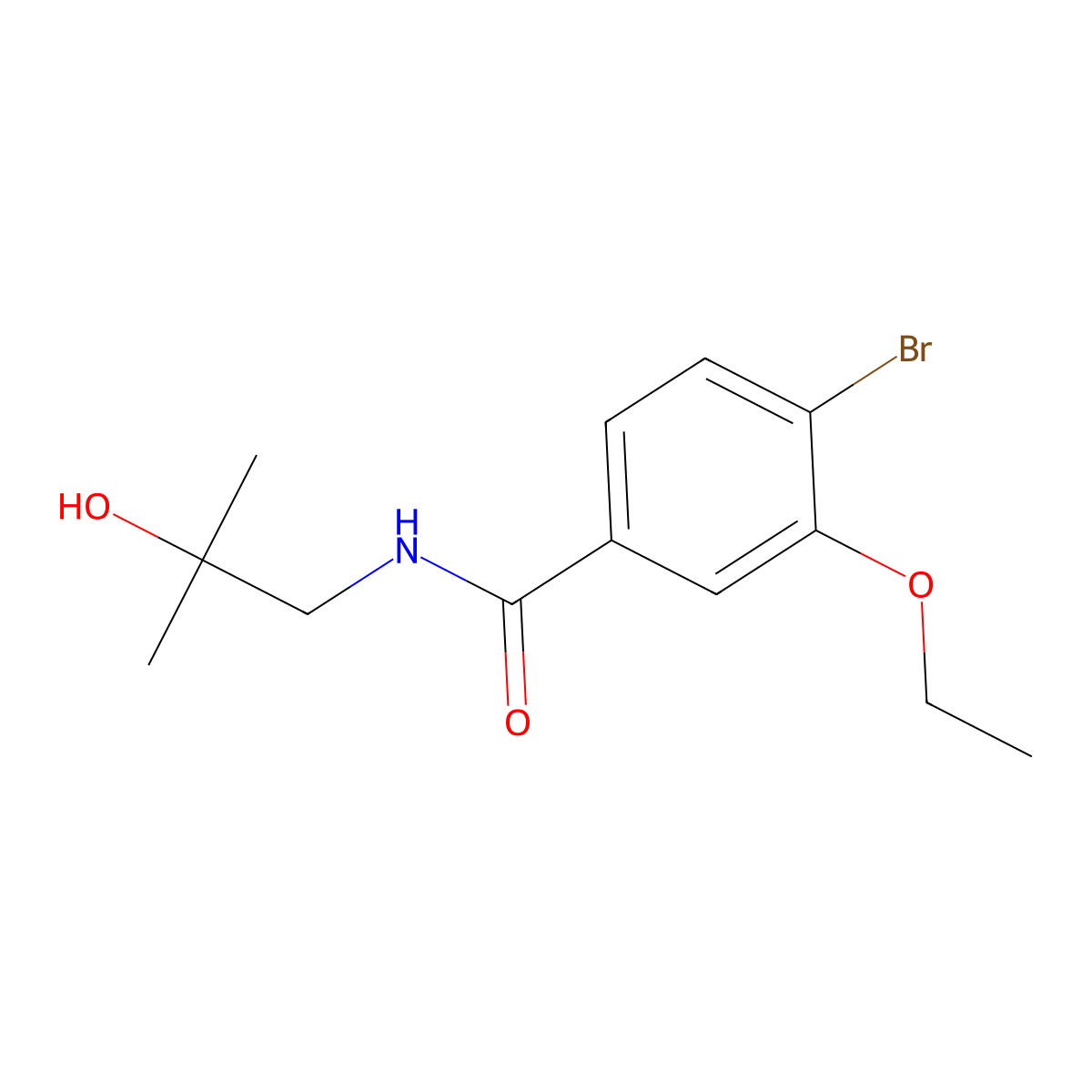 4-bromo-3-ethoxy-N-(2-hydroxy-2-methylpropyl)benzamide molecular structure, CAS 1309682-48-1