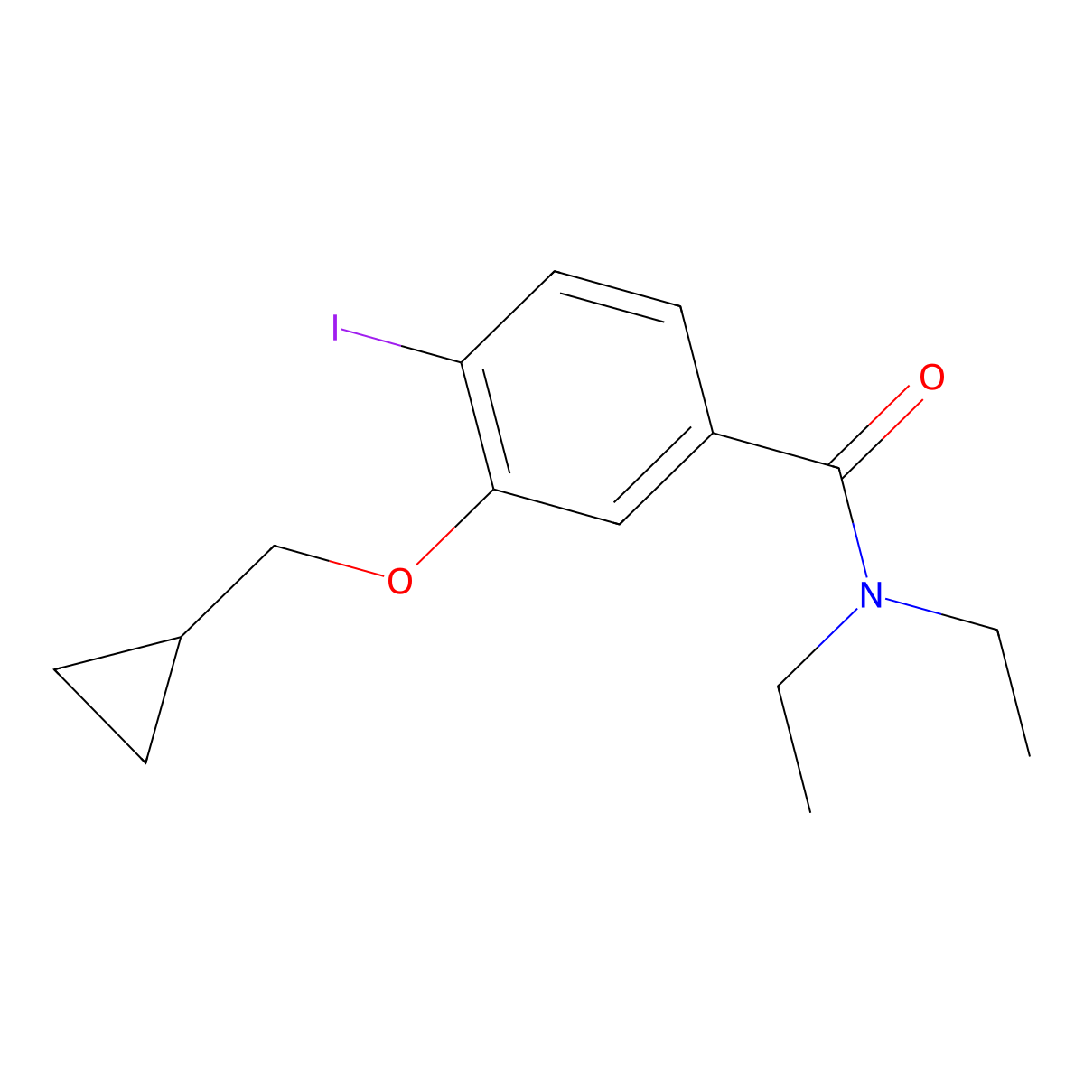 3-(cyclopropylmethoxy)-N,N-diethyl-4-iodobenzamide molecular structure, CAS 1309682-65-2