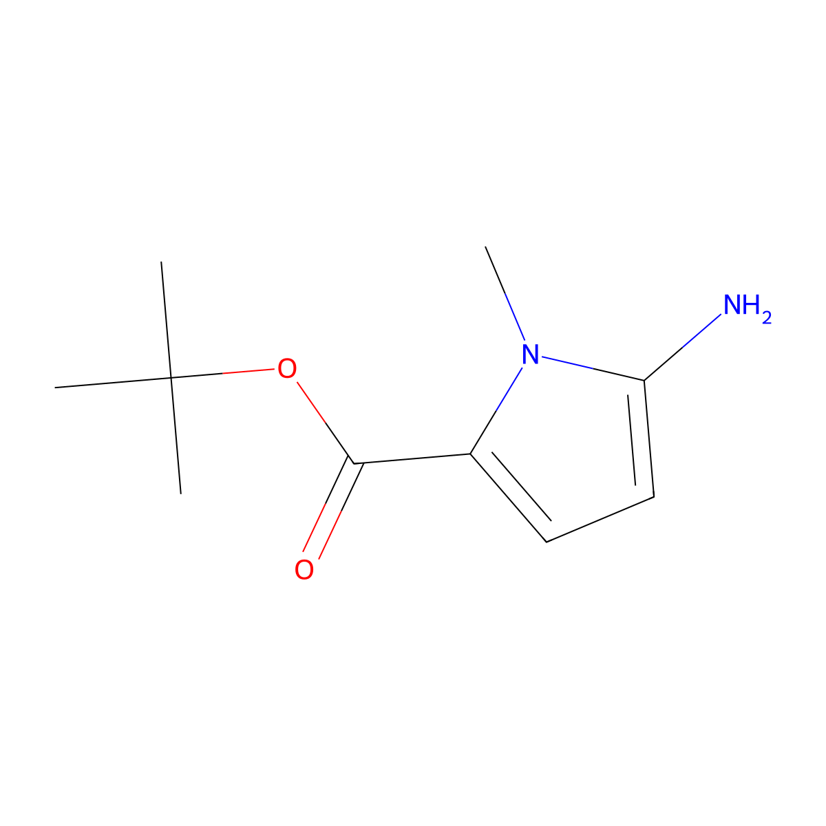 tert-Butyl 5-amino-1-methyl-1H-pyrrole-2-carboxylate molecular structure, CAS 1309686-53-0