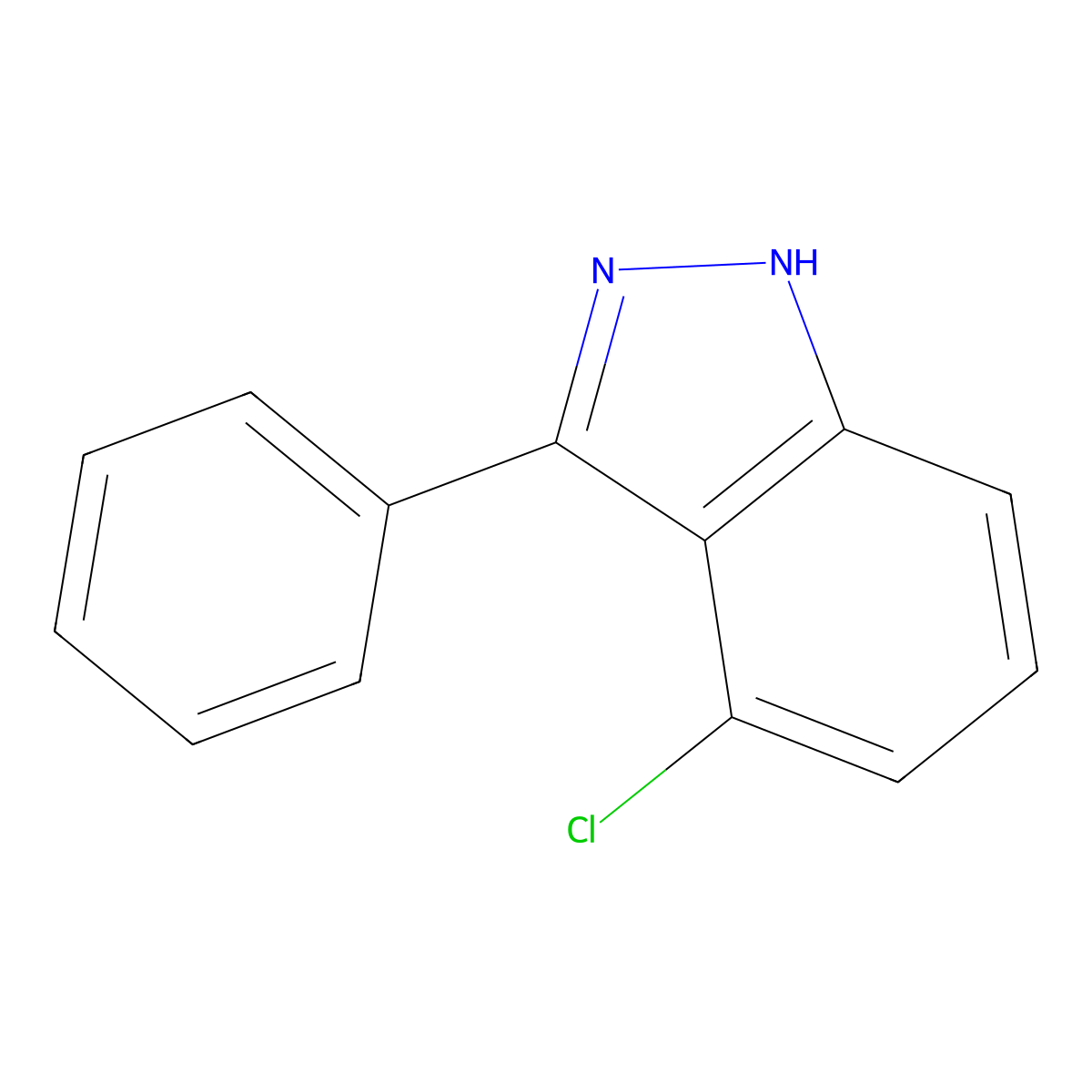 4-Chloro-3-phenyl-1H-indazole molecular structure, CAS 13097-02-4