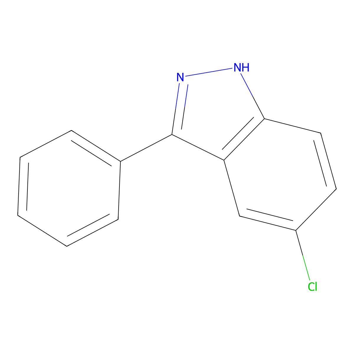 5-Chloro-3-phenyl-1H-indazole molecular structure, CAS 13097-03-5
