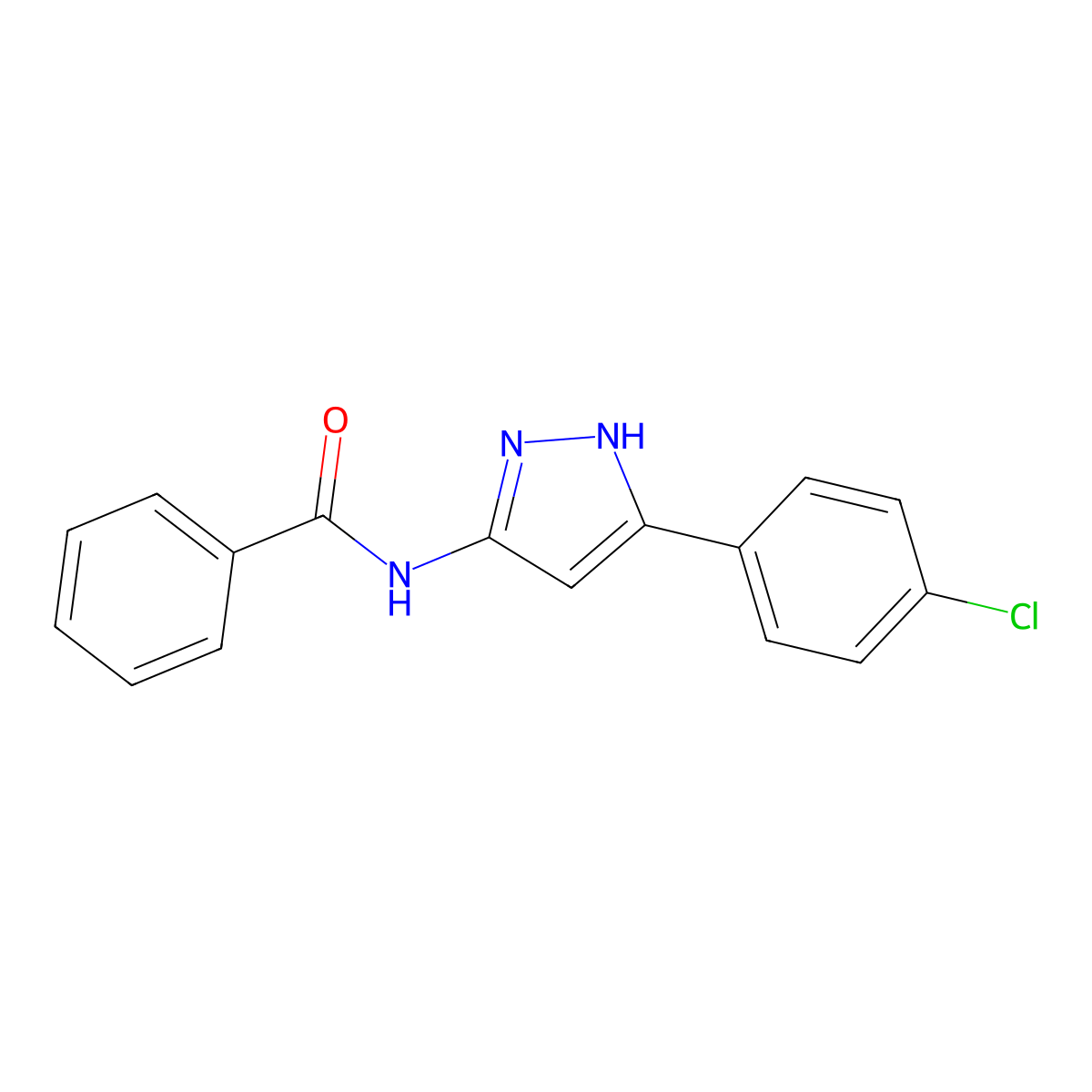 N-[5-(4-chlorophenyl)-1H-pyrazol-3-yl]benzamide molecular structure, CAS 13097-20-6