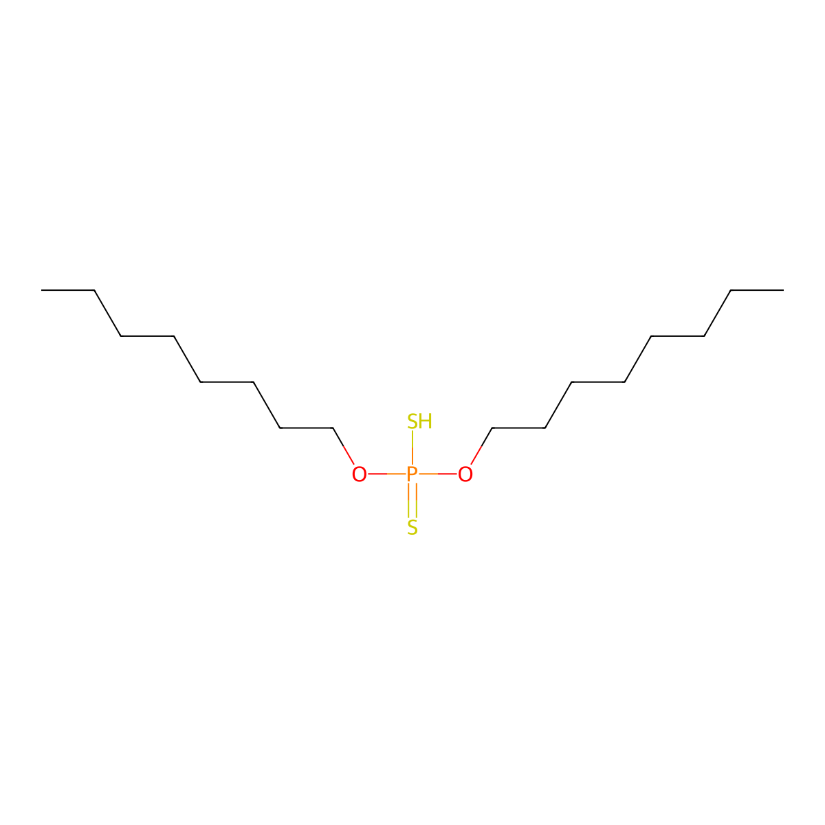 Phosphorodithioic acid, O,O-dioctyl ester molecular structure, CAS 130970-01-3