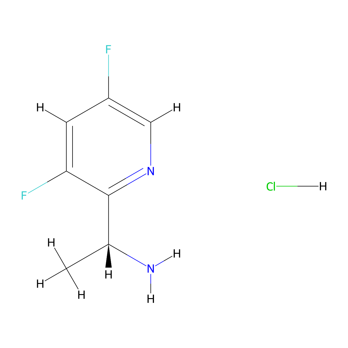 (R)-1-(3,5-Difluoropyridin-2-yl)ethan-1-amine hydrochloride molecular structure, CAS 1309752-35-9