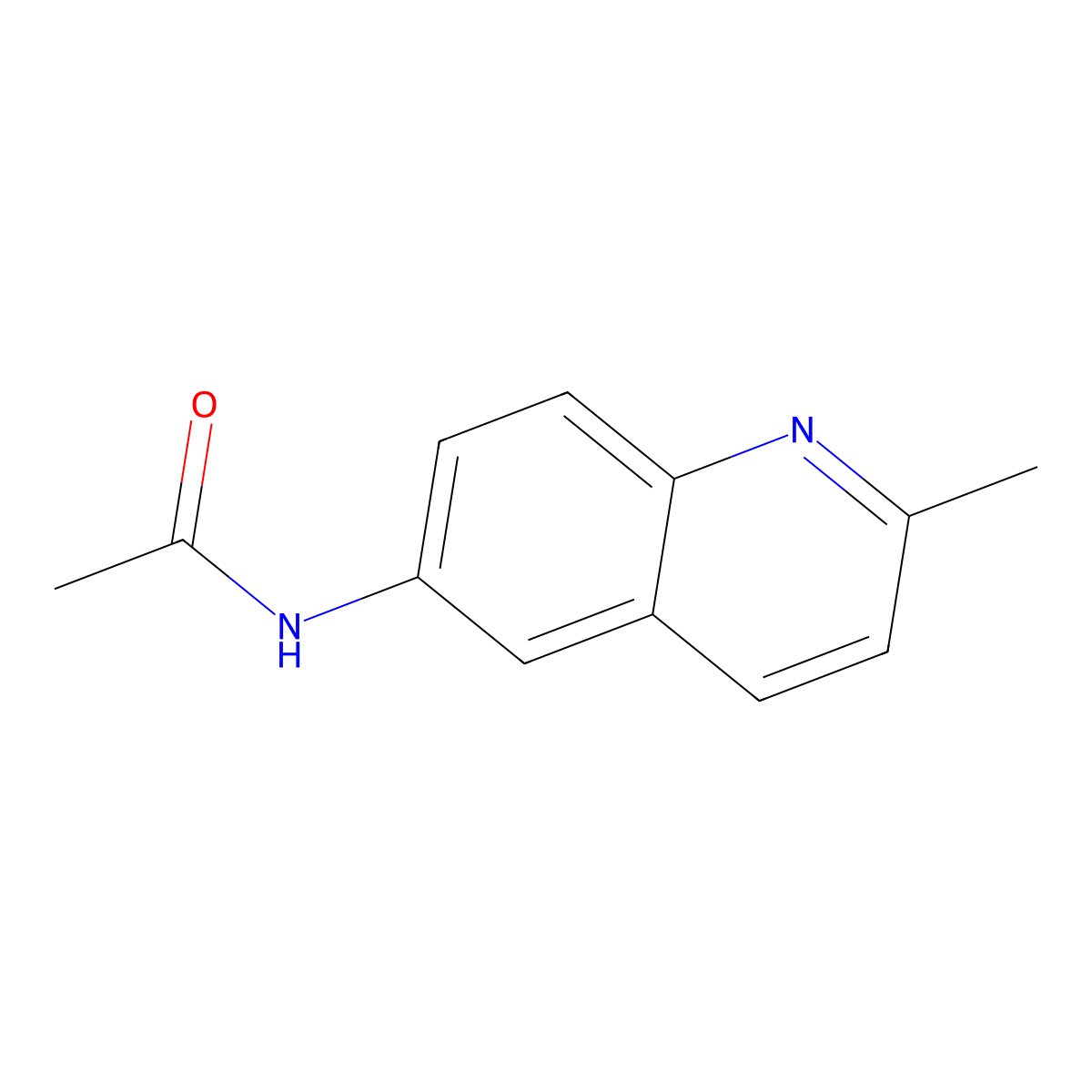 N-(2-methylquinolin-6-yl)acetamide molecular structure, CAS 130976-62-4